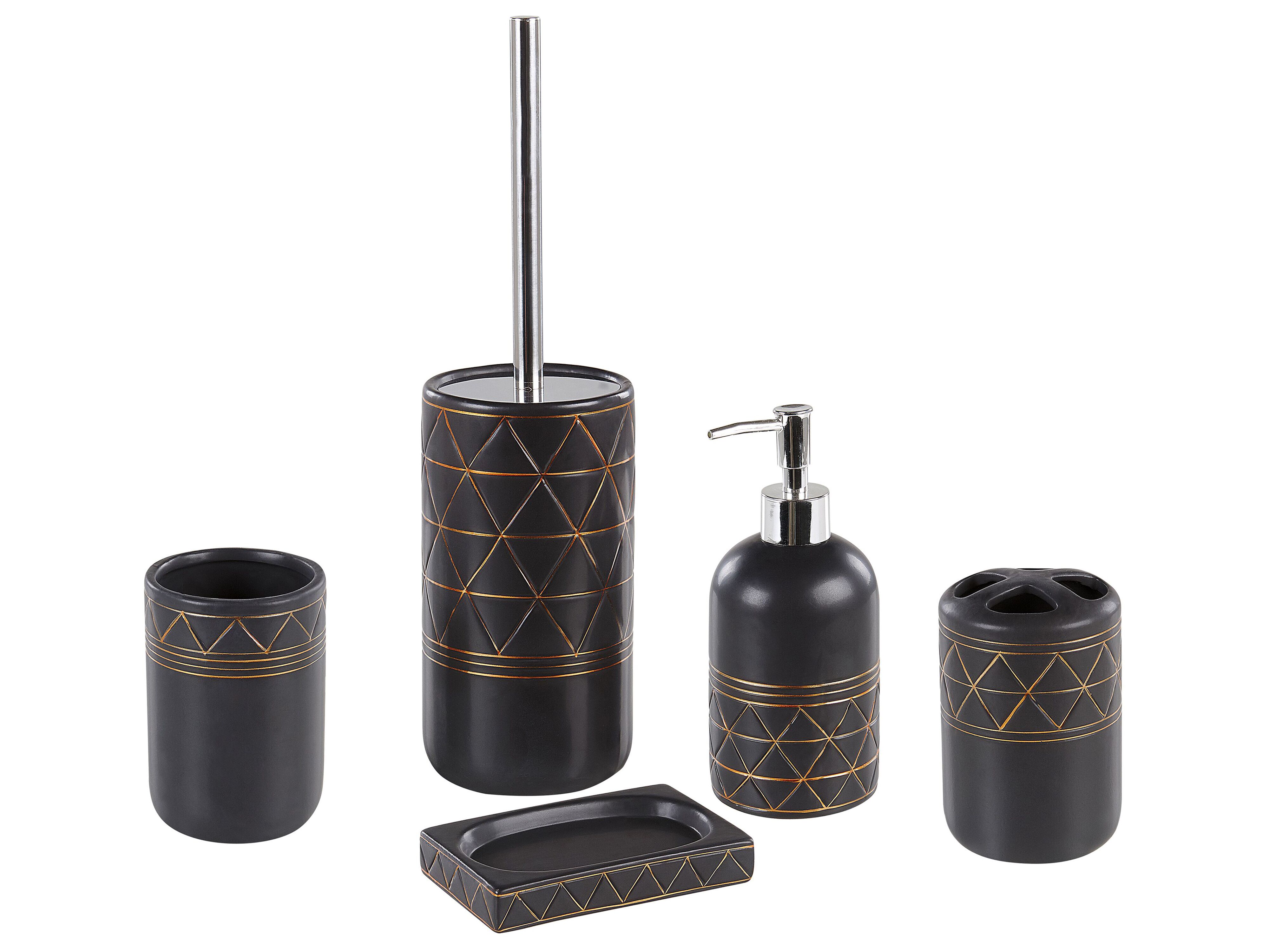 5-Piece Bathroom Accessories Set LANCO Ceramic Black