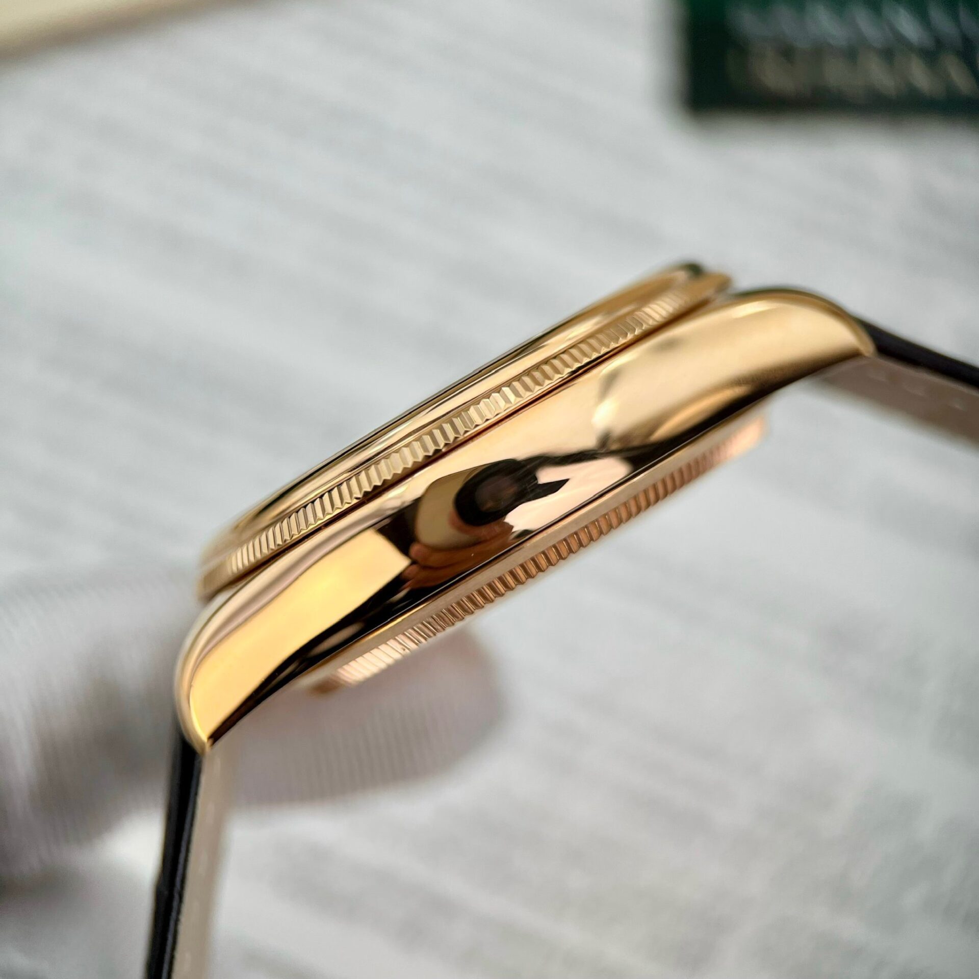 Rolex Cellini Date 50515 Gold Wrapped Replica Watch Leather Strap 39mm - Top club