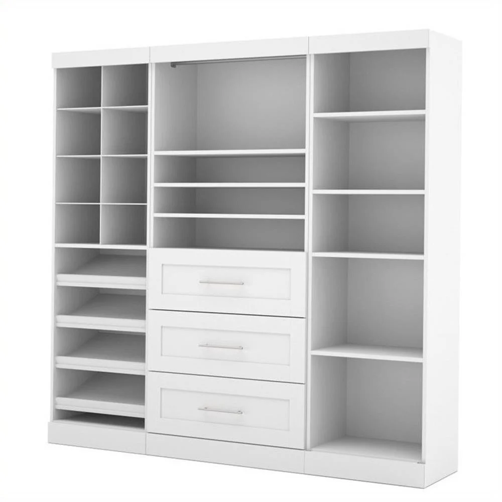 Bestar Pur 86W Closet Organizer System in White - Engineered Wood - Image 4