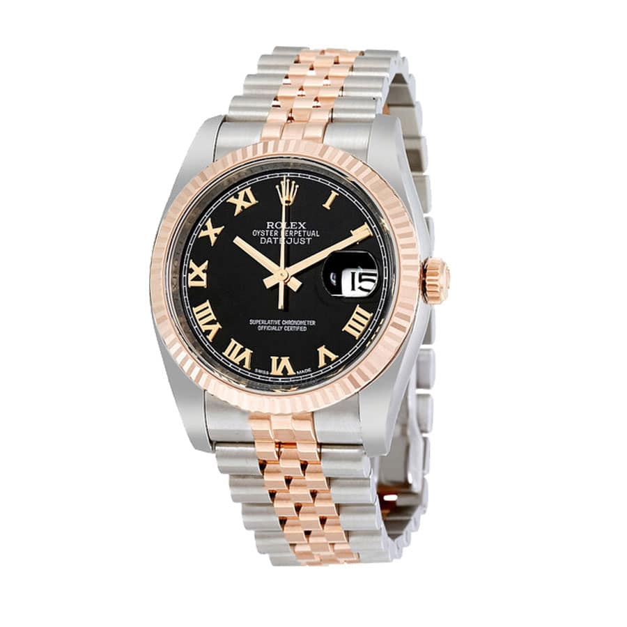 Rolex Datejust Black Roman Replica - Elite Watch Atelier