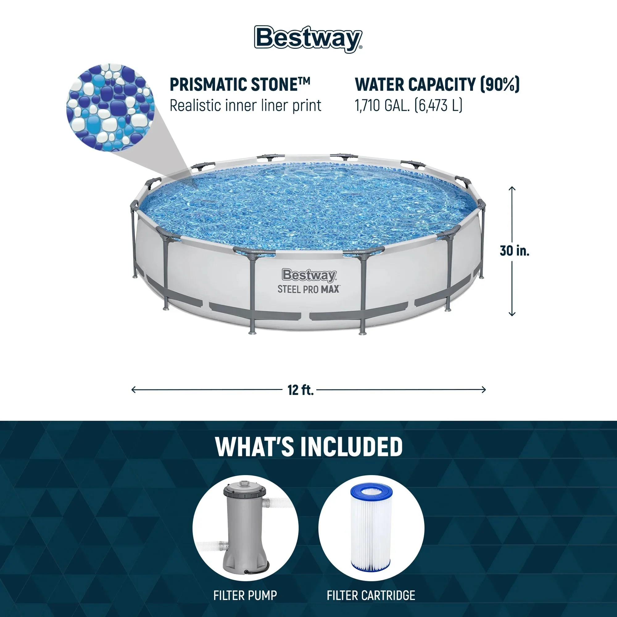 Bestway Steel Pro MAX Above Ground Pool Set, 10' x 30 in - Image 27 Bestway Steel Pro MAX Above Ground Pool Set, 10' x 30 in - Image 27