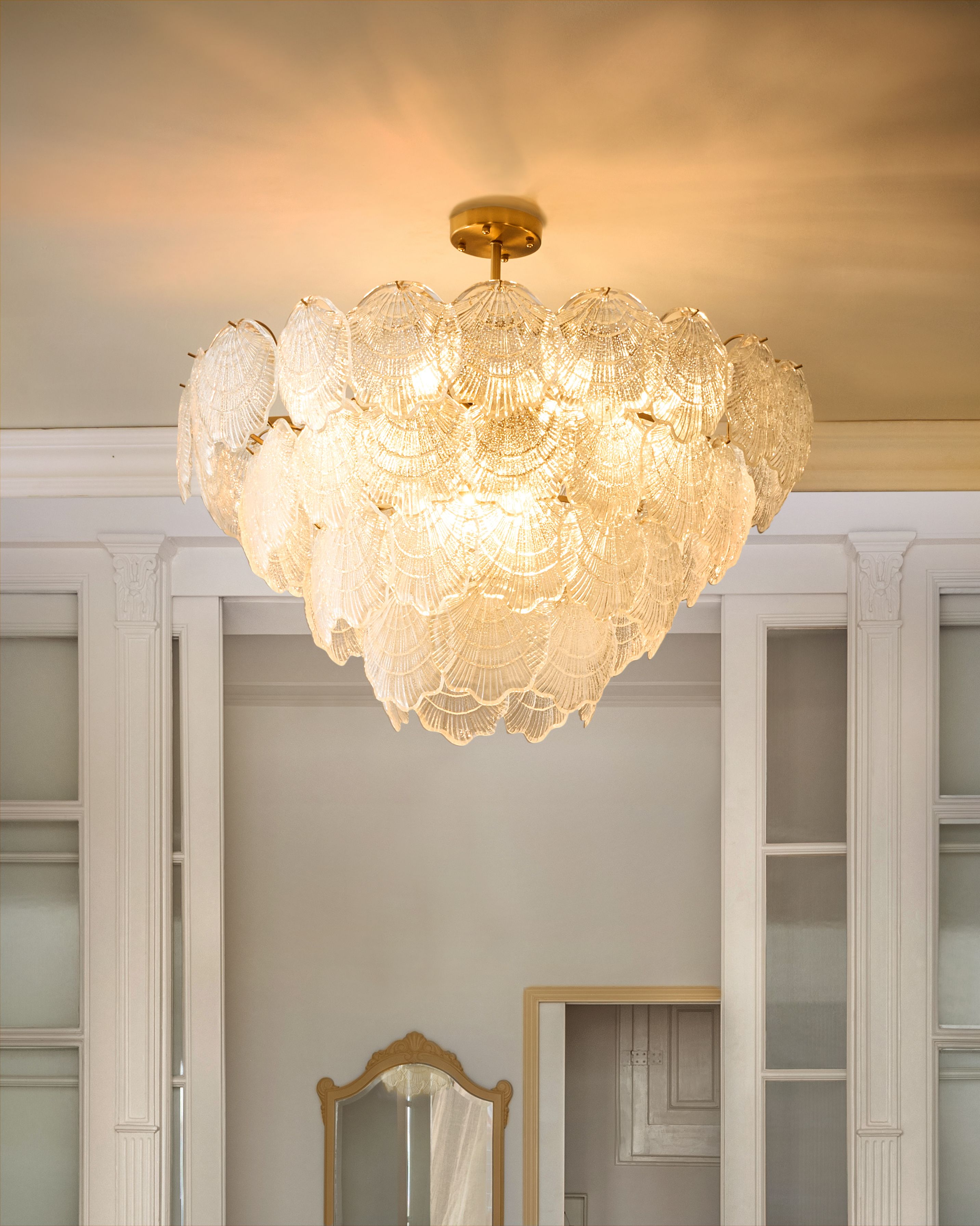 Chandelier TEMASH Glass Brass