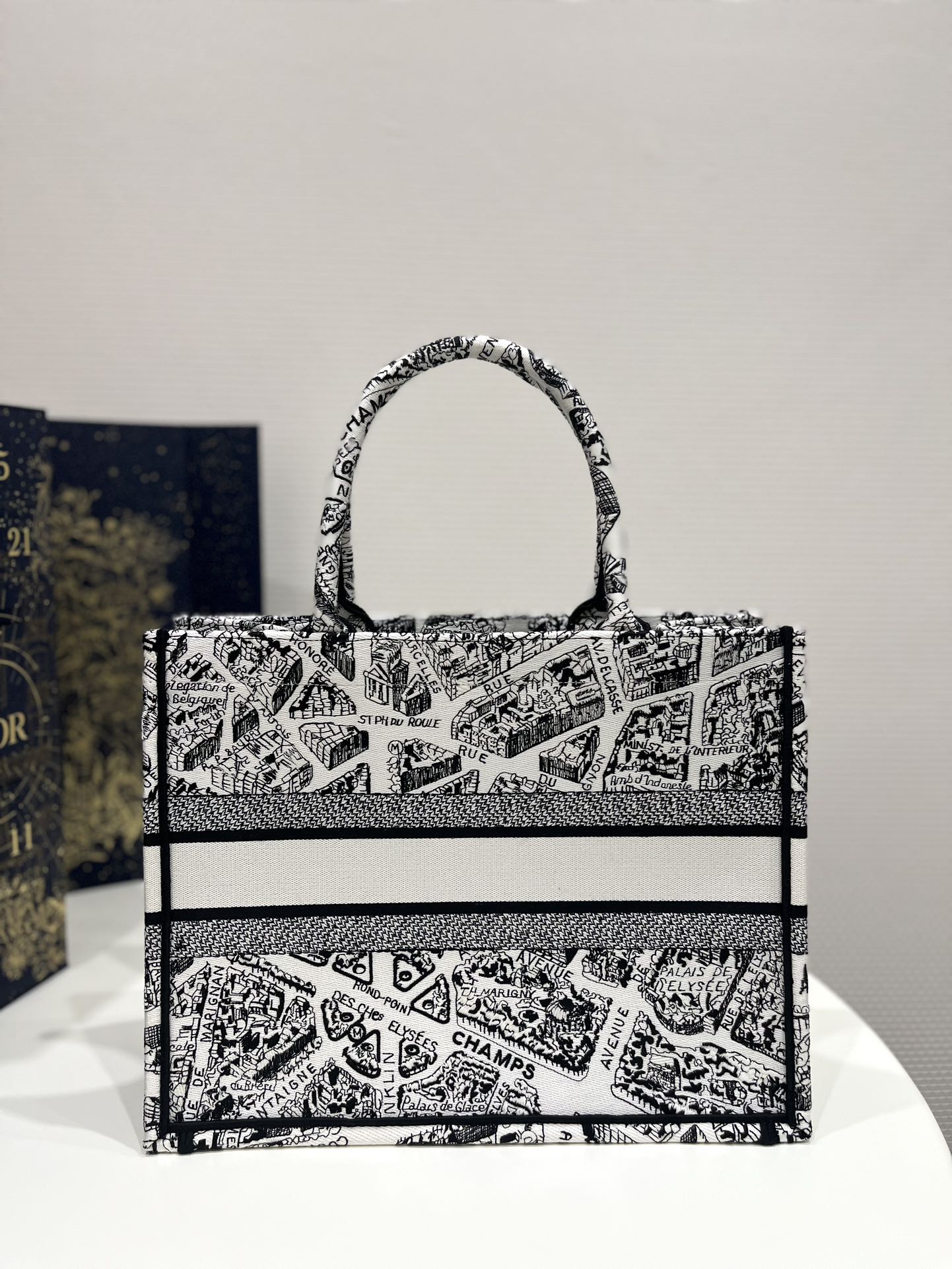 Medium Dior Tote Bag Black And  For Women 14in/ 36cm M1296ZOMP_M041