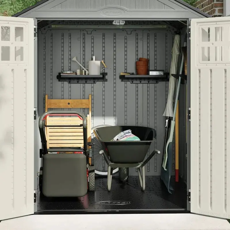 Suncast Resin Storage Shed 6 Ft. x 5 Ft. Gray - Image 3 Suncast Resin Storage Shed 6 Ft. x 5 Ft. Gray - Image 3