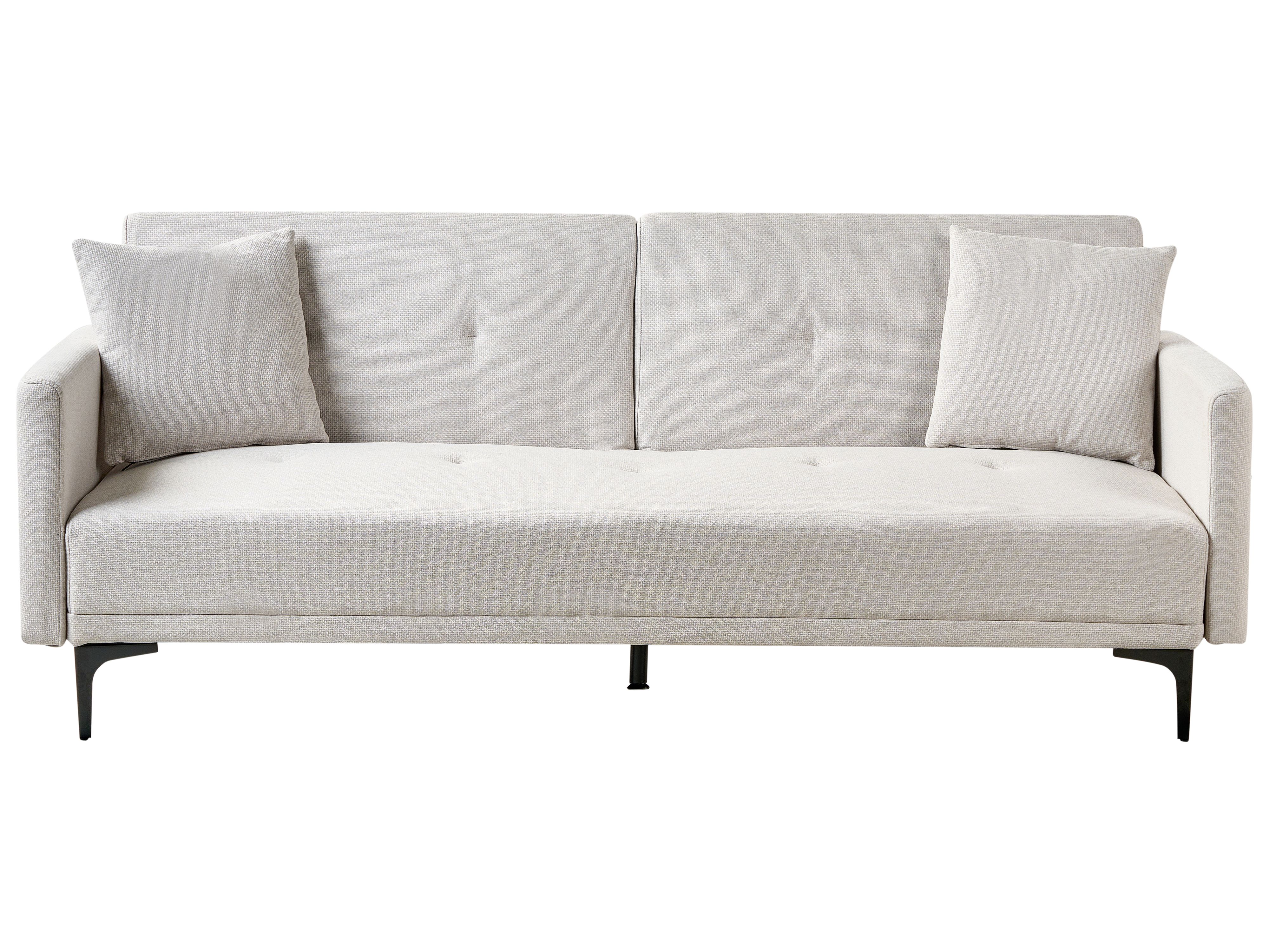Sofa Bed 3 Seater LUCAN Fabric Light Beige