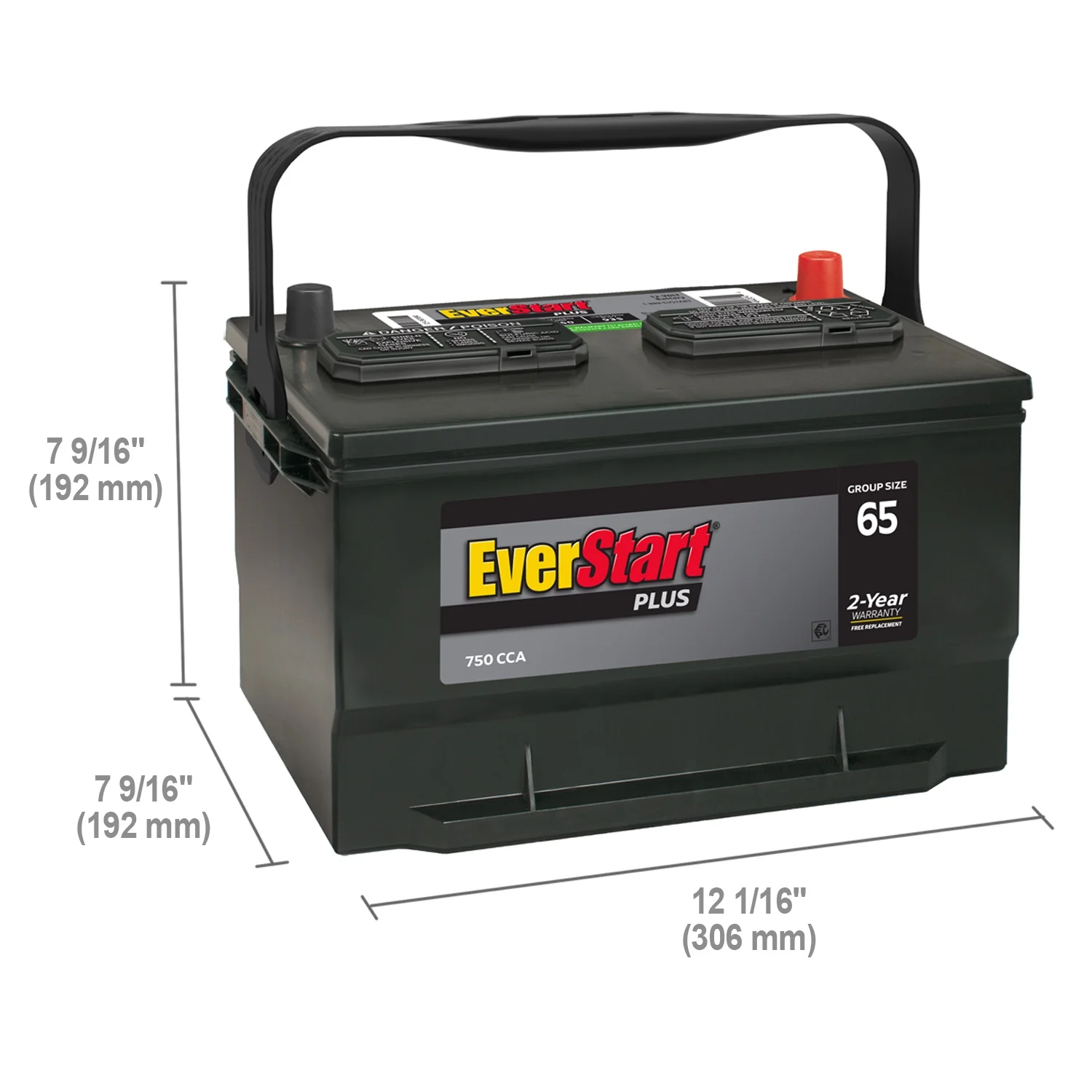 EverStart Plus Lead Acid Automotive Battery, Group Size 65 12 Volt, 750 CCA - Image 7