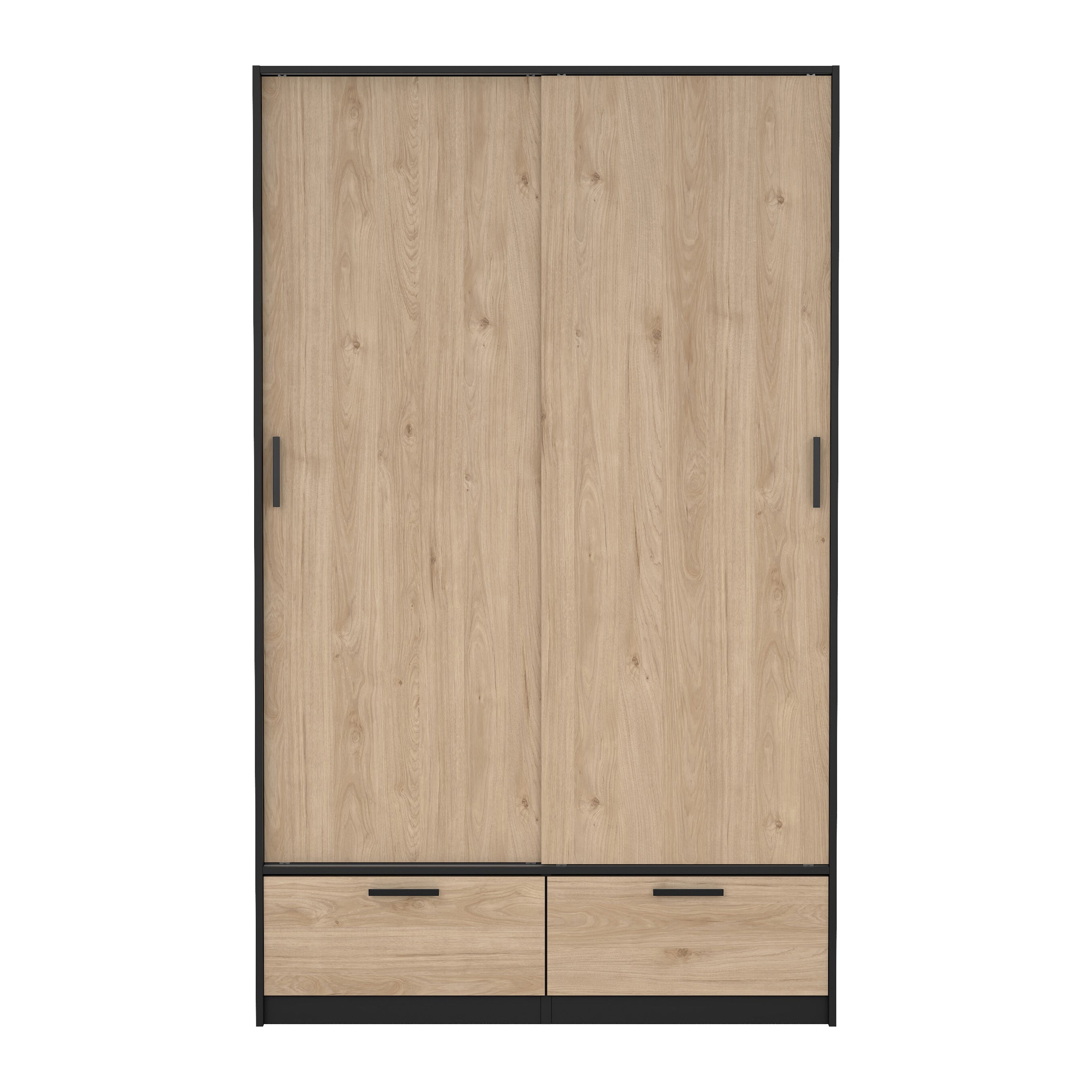 Blokker basic Slim Kledingkast - B 121,2 - Eiken met zwarte rand