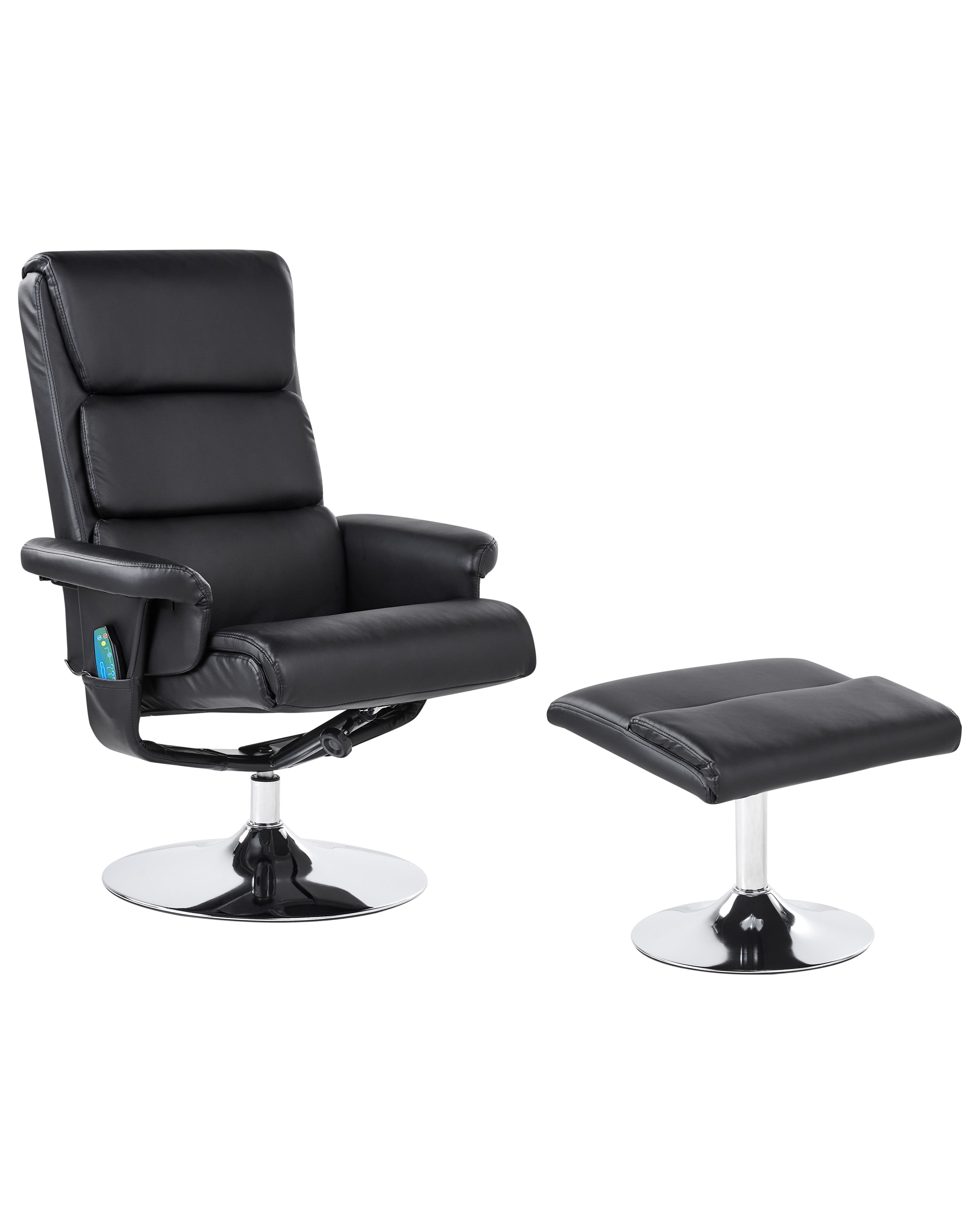 Massage Chair LEGEND with Footstool Faux Leather Black