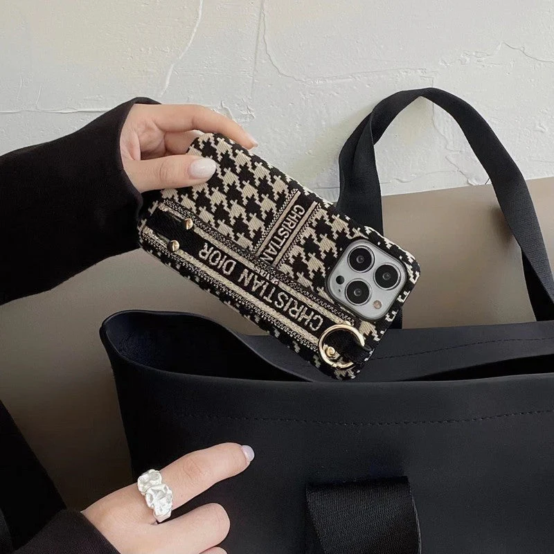 CD Houndstooth Wristband iPhone Case - Wholesale & Influencer