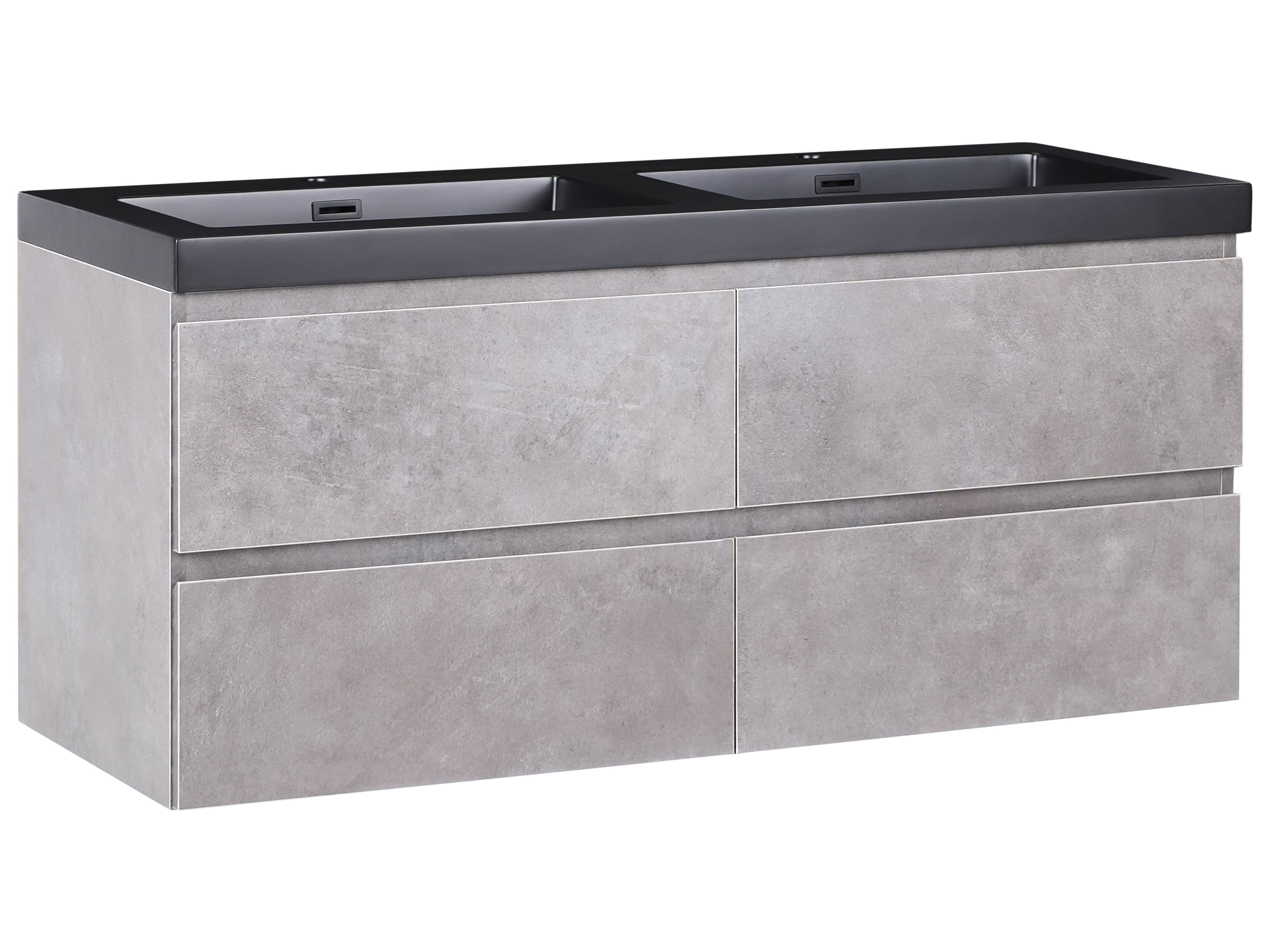 Wall Mounted Double Basin Vanity Unit CARDIEL Grey