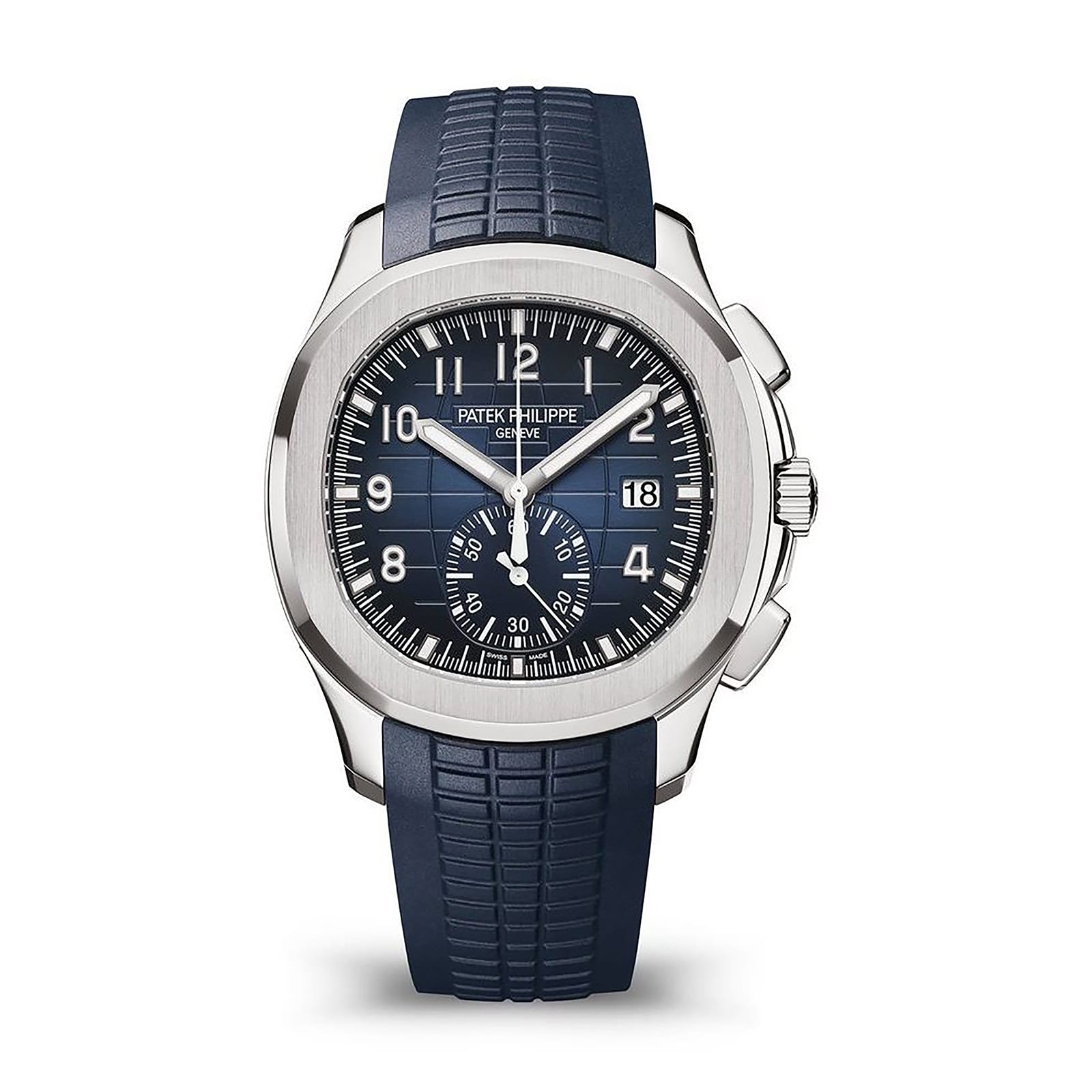 Fake Patek Philippe Replica Watch Aquanaut Chronograph White Gold Blue Dial 5968G-001 MMA(1:1 replica) - Elite Watch Atelier