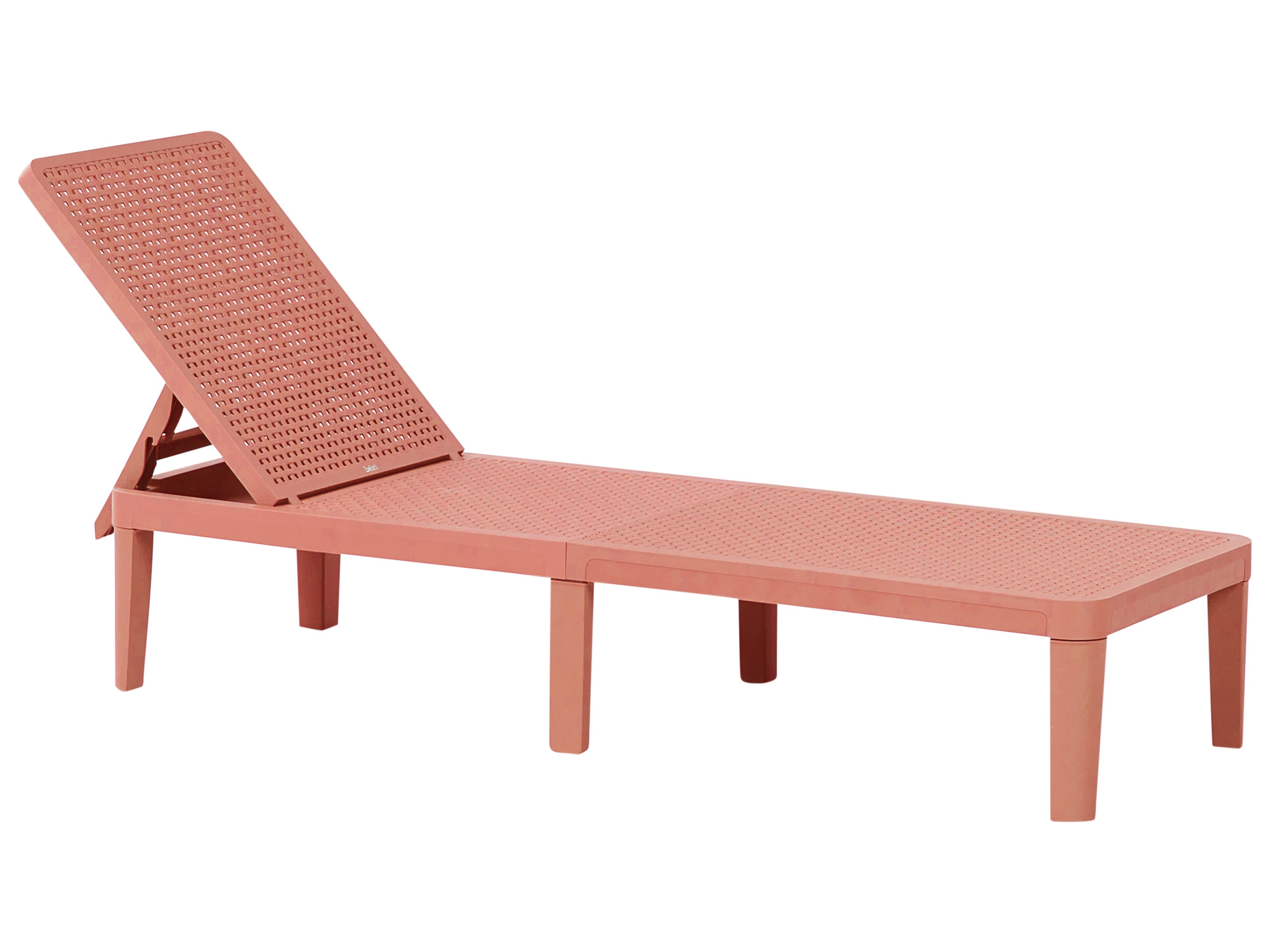 Sun Lounger OSSIMO Reclining Synthetic Material Red