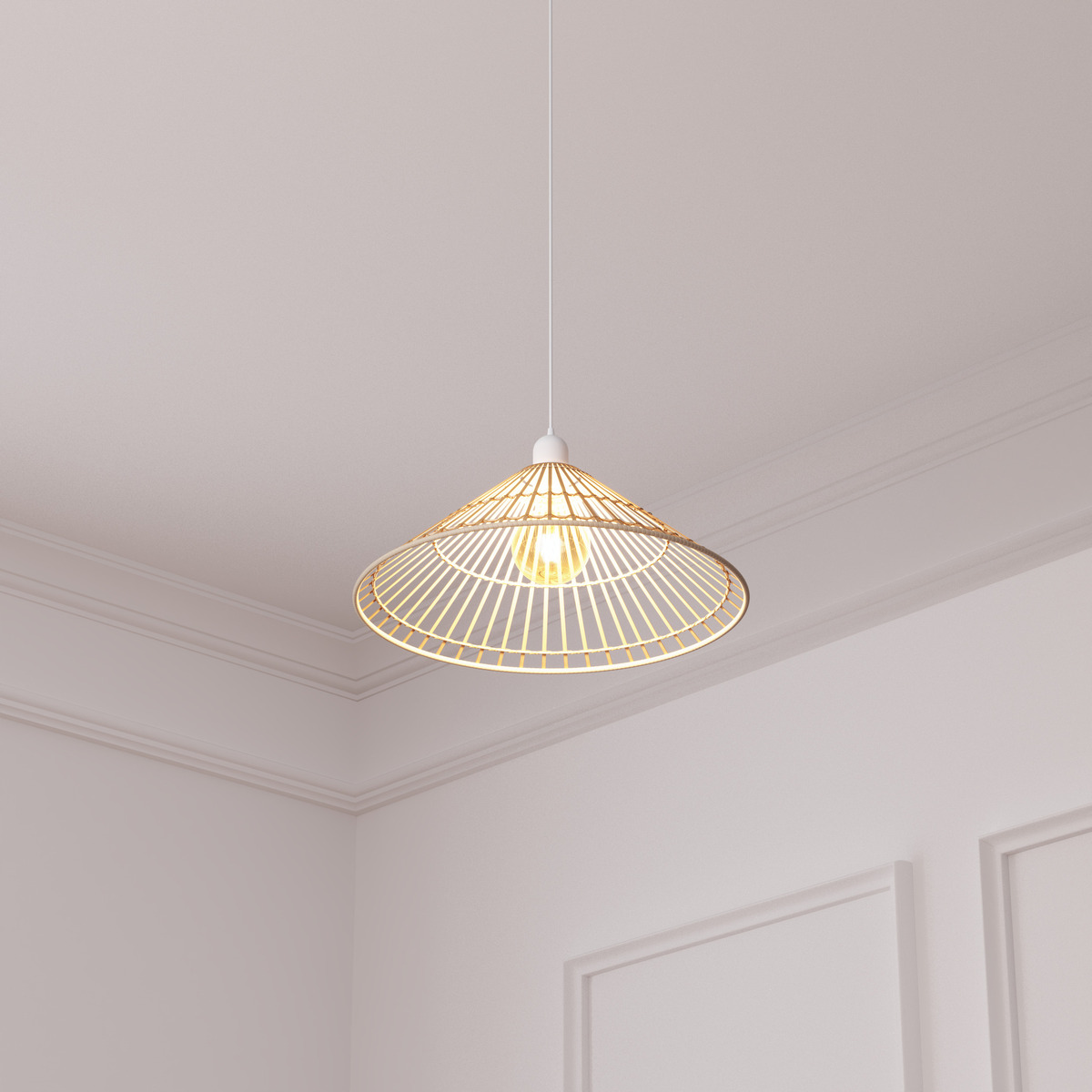 Pendant light "Mah&eacute;" Bamboo, D.36 cm