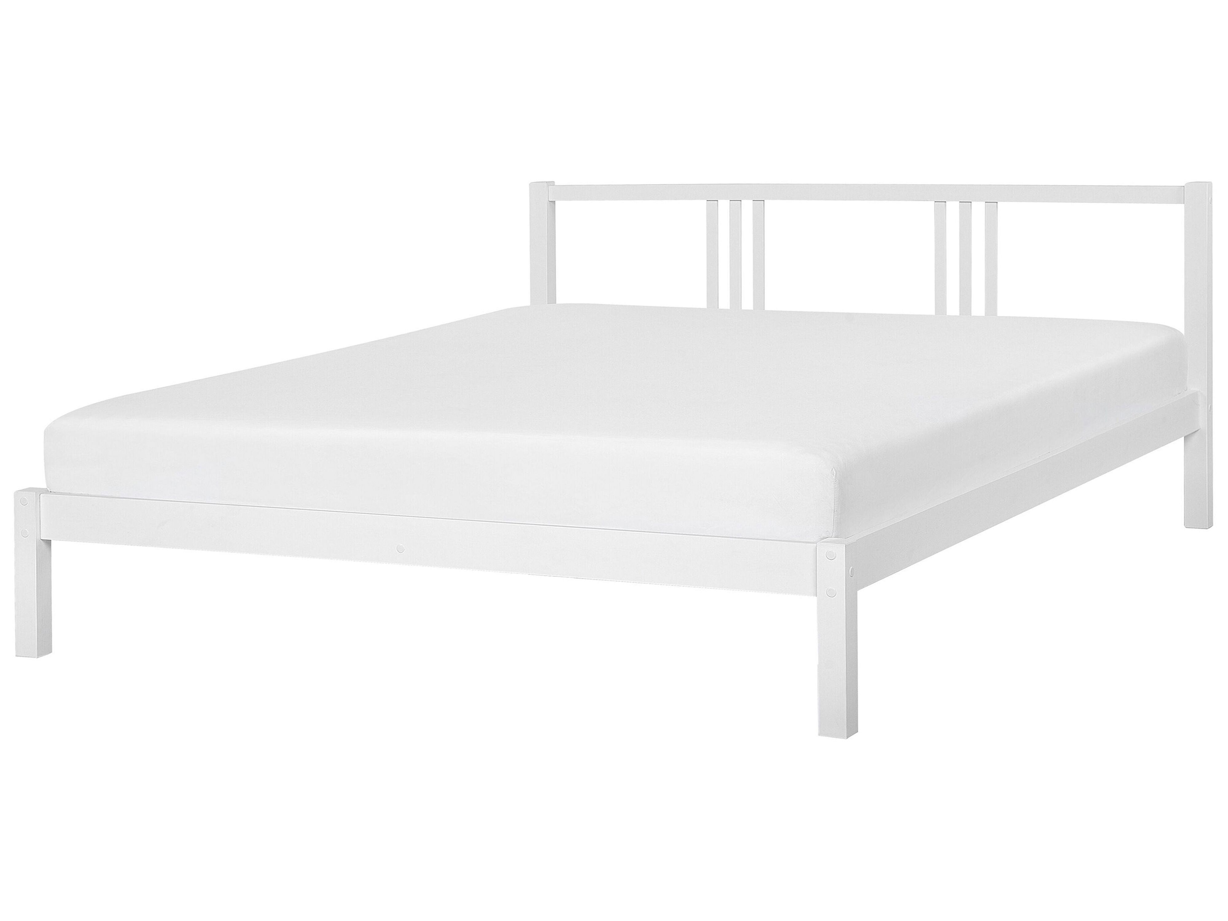 Bed Pine Wood VANNES 180 x 200 cm (EU Super King) White