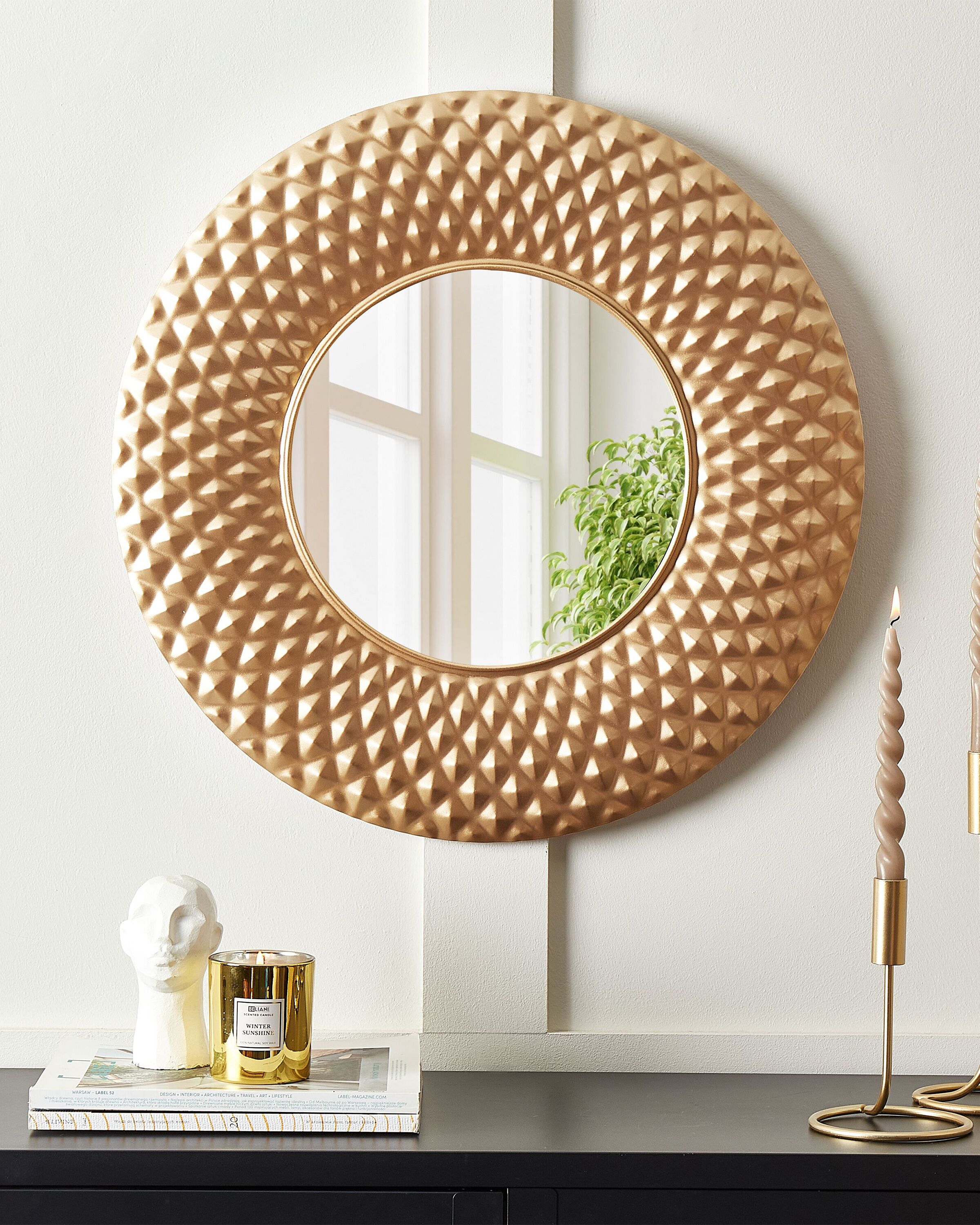 Wall Mirror COMBE 60 cm 60 cm Metal Gold