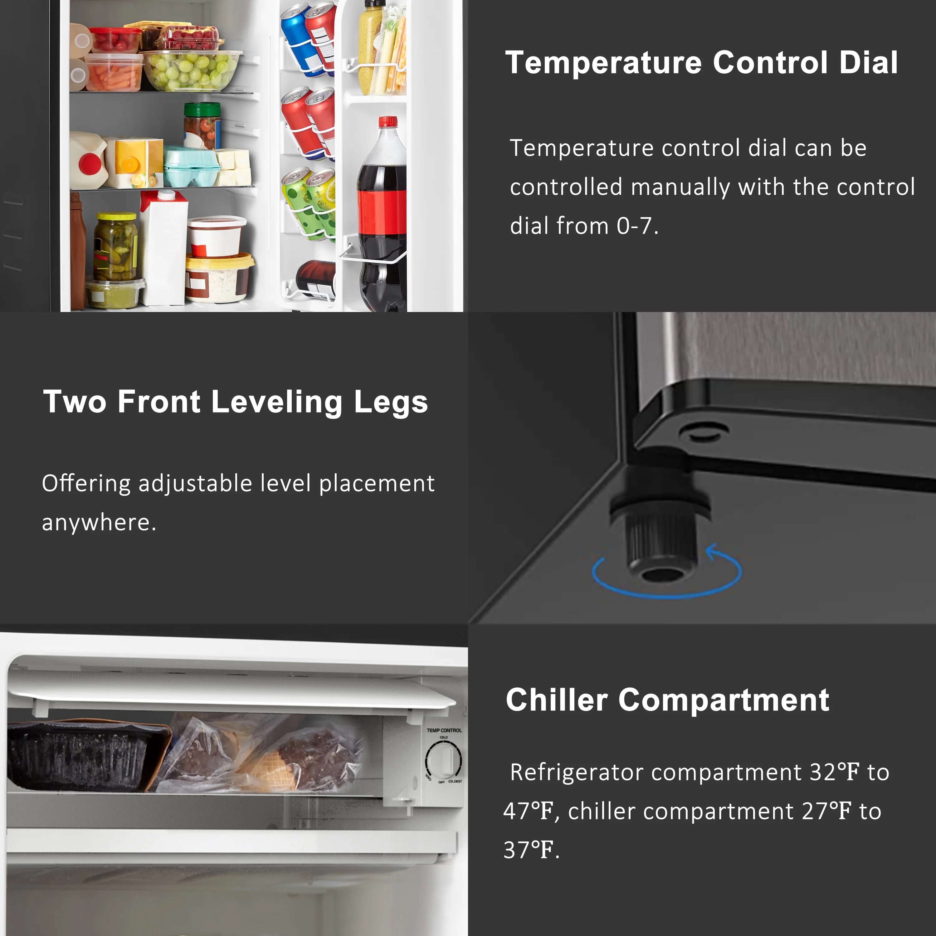 Galanz 3.3 Cu ft One Door Mini Fridge, Black Estar, New - Image 19