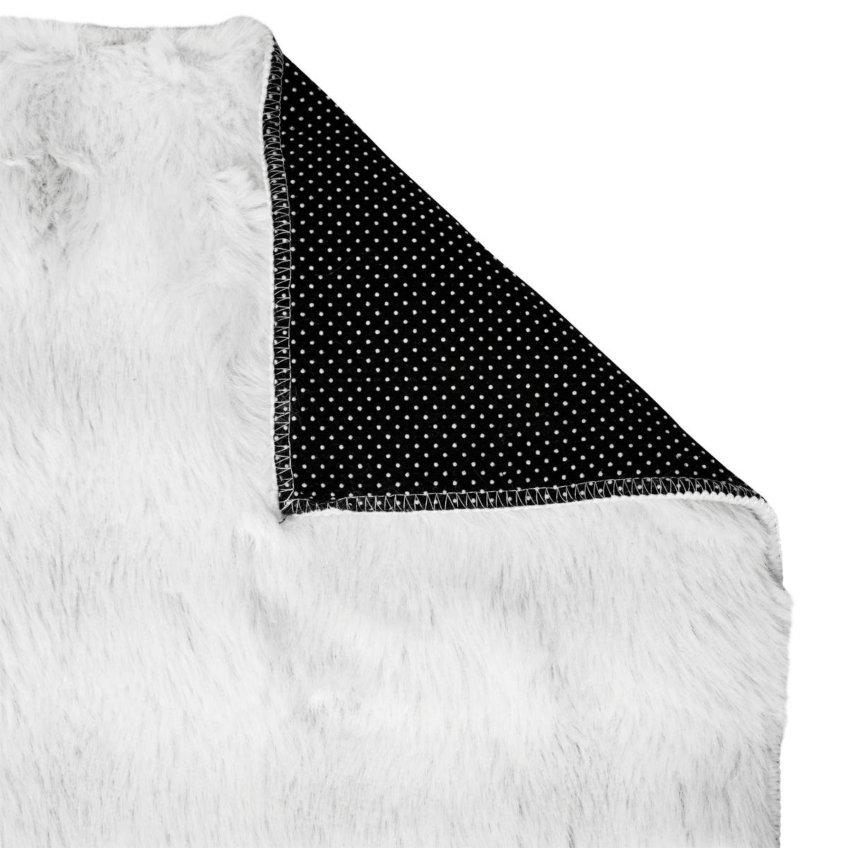3D Faux Fur Rug "Zephy" White, 90x60 cm