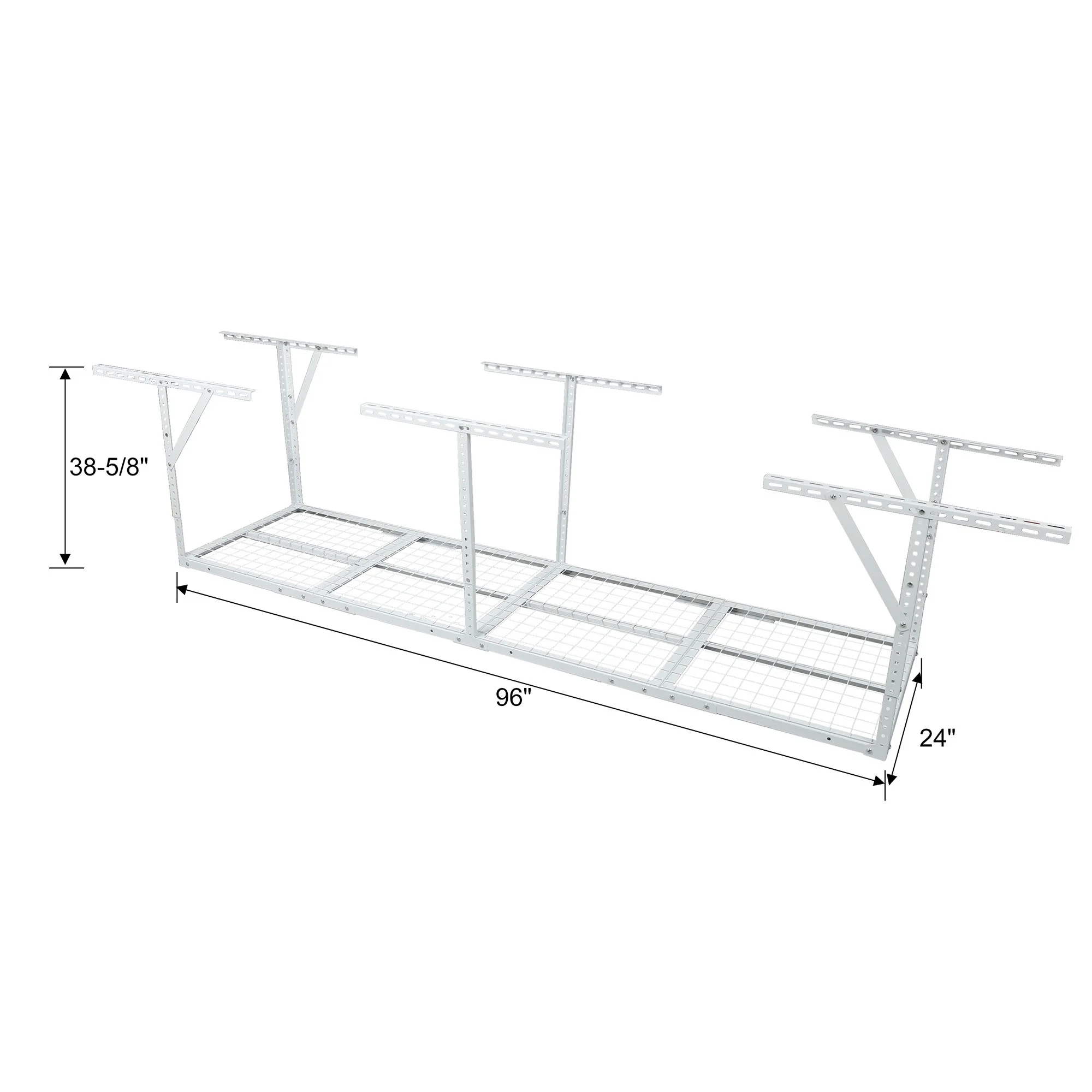 2x8FT Overhead Garage Storage Rack,Adjustable Storage Organization System,Heavy Duty Metal Garage Ceiling Storage Racks,450lbs Weight Capacity - Image 13