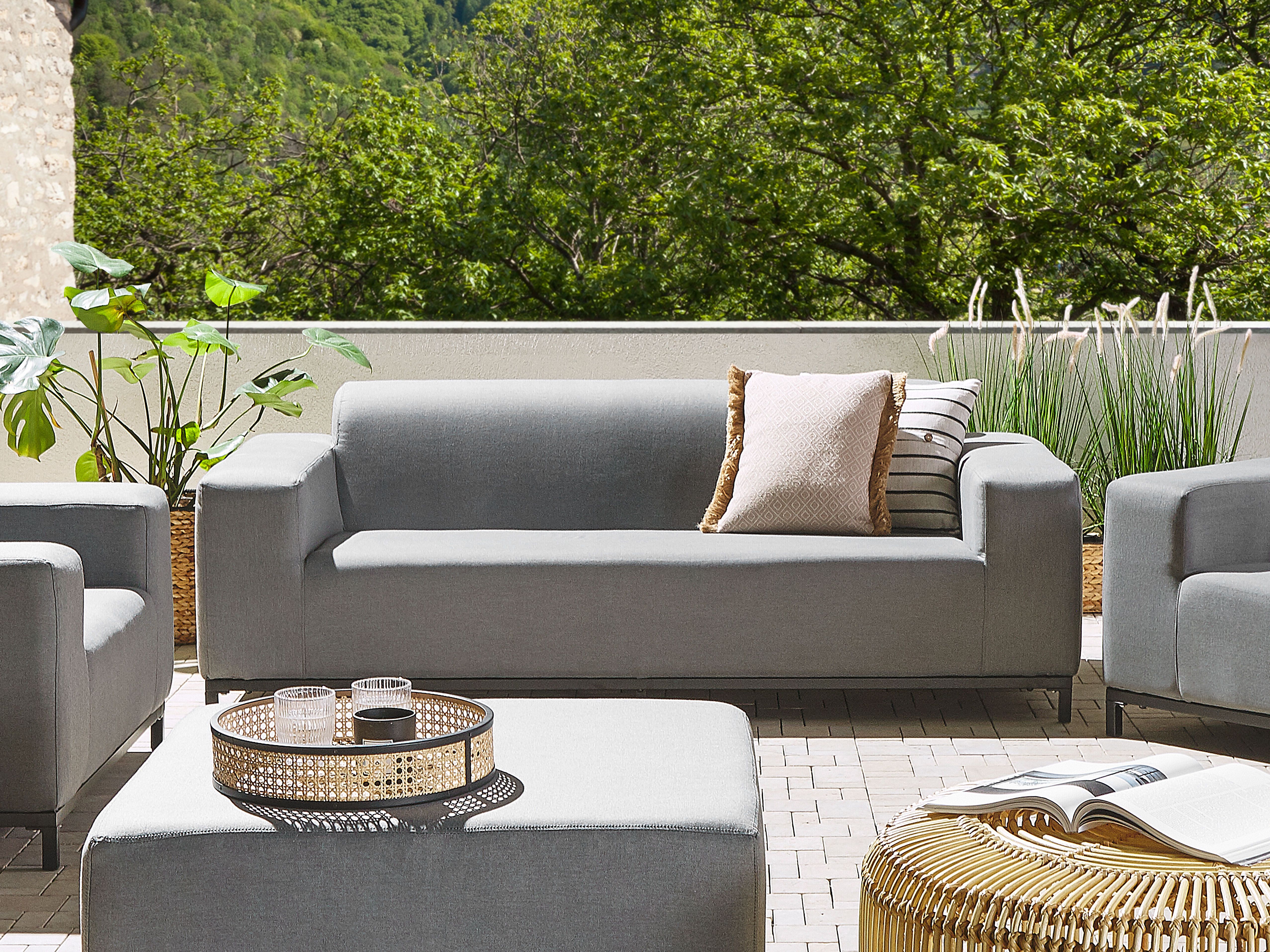 Garden Sofa 3 Seater ROVIGO Grey
