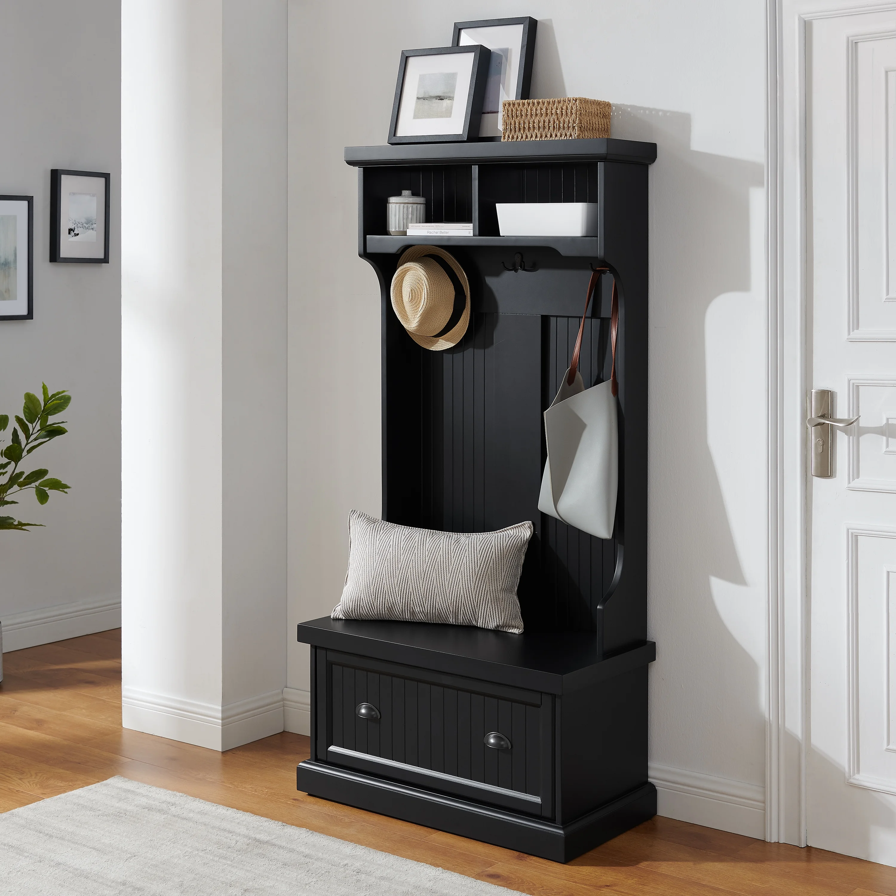Crosley Furniture Shoreline Coastal MDF Wood Hall Tree in White - Image 17