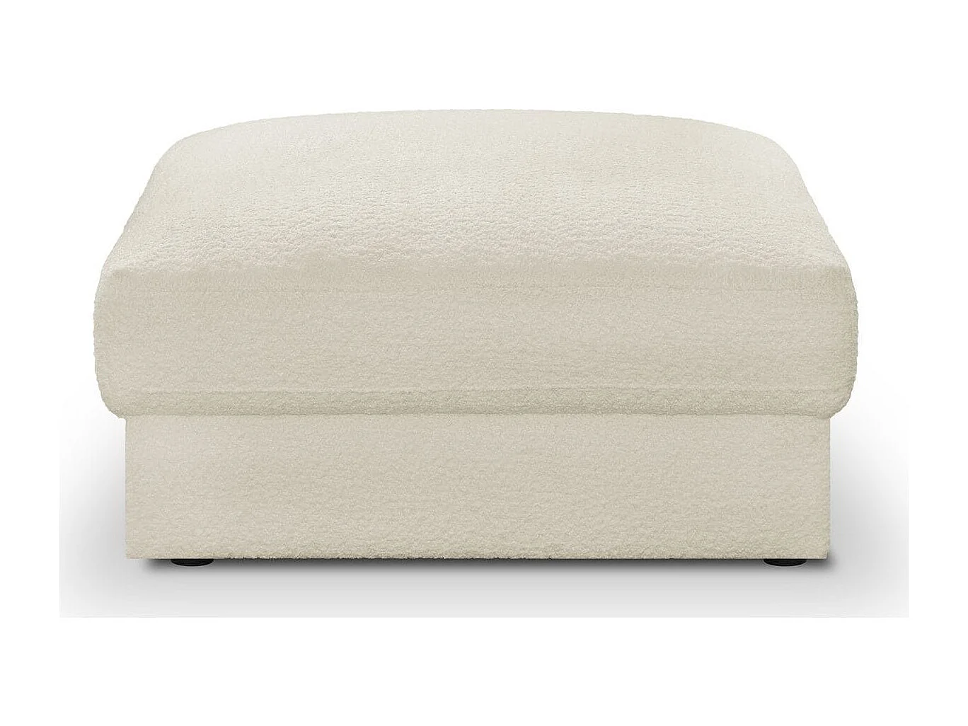 Pouf en tissu bouclette écru - Robin