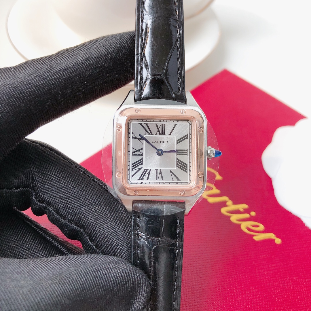 Santos Demoisell Santos Collection - Stainless Steel Mini Black(1:1 replica) - Top club