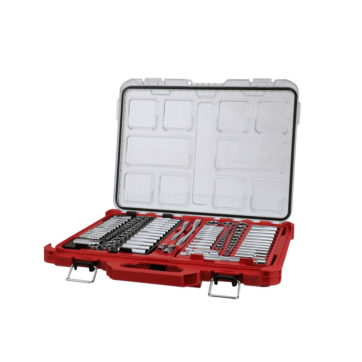 Milwaukee Std/Metric 1/4 In. & 3/8 In. Drive 6-Point Ratchet & Socket Set w/PACKOUT Organizer (106-Piece)