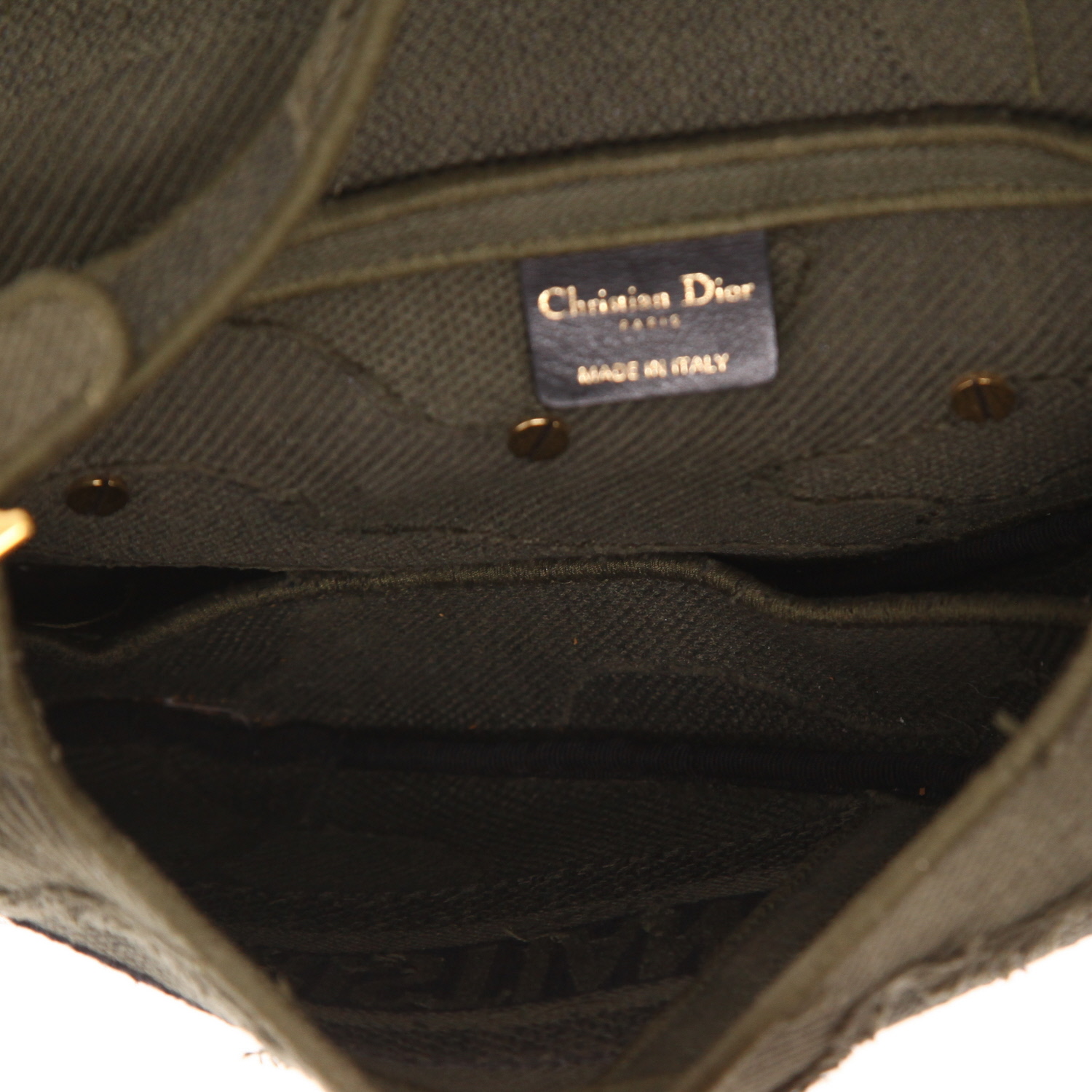 Dior Saddle handbag in khaki canvas1:1High-quality replica