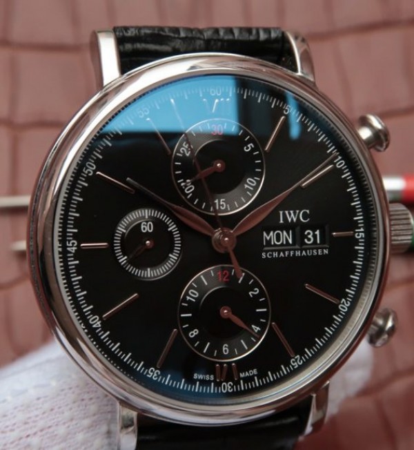 Replica IWC V6 IW391008 Portofino Chronograph Black Dial A7750 - Top club