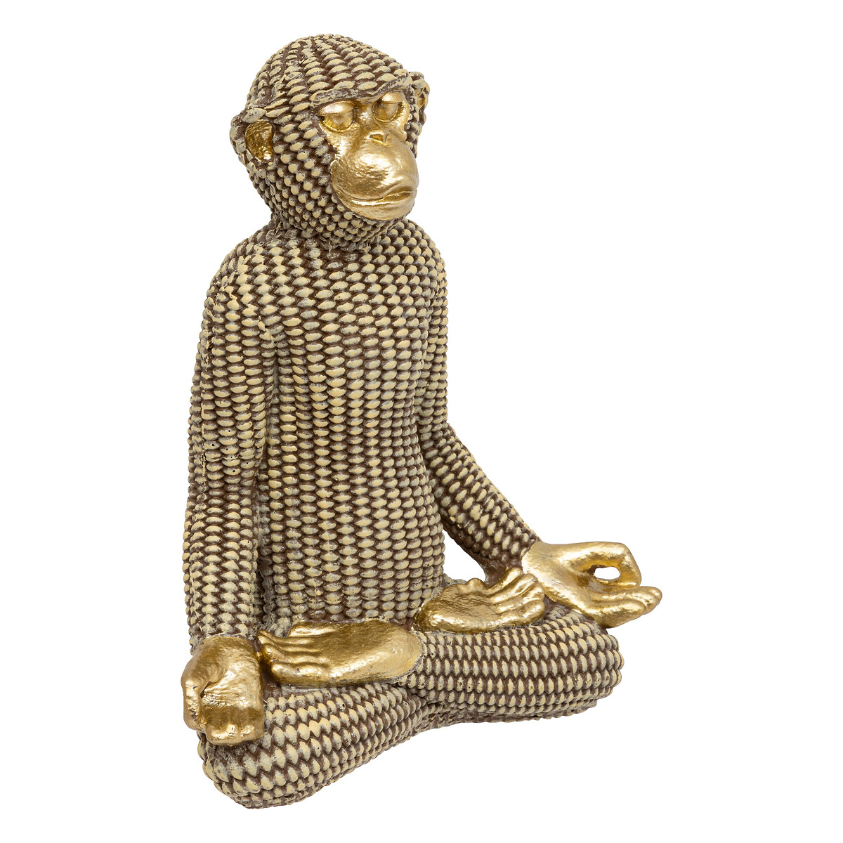 Yoga monkey statue Golden resin, H.18 cm