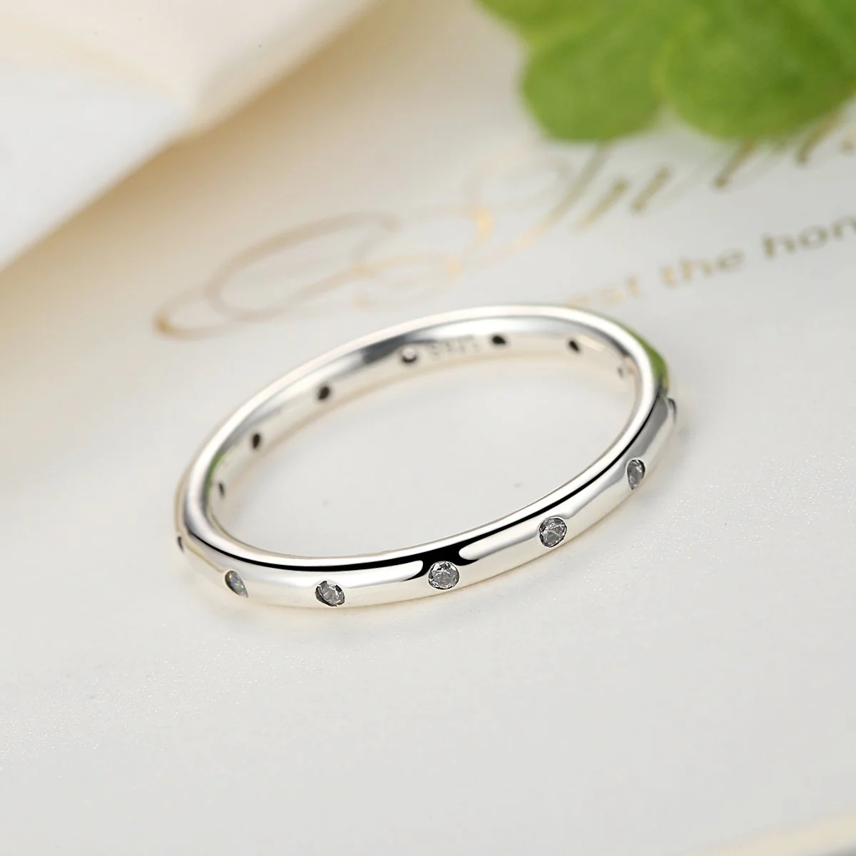 925 Sterling Silver Droplets Ring with Austria Cubic Zirconia for Wedding Women Ladies Girls