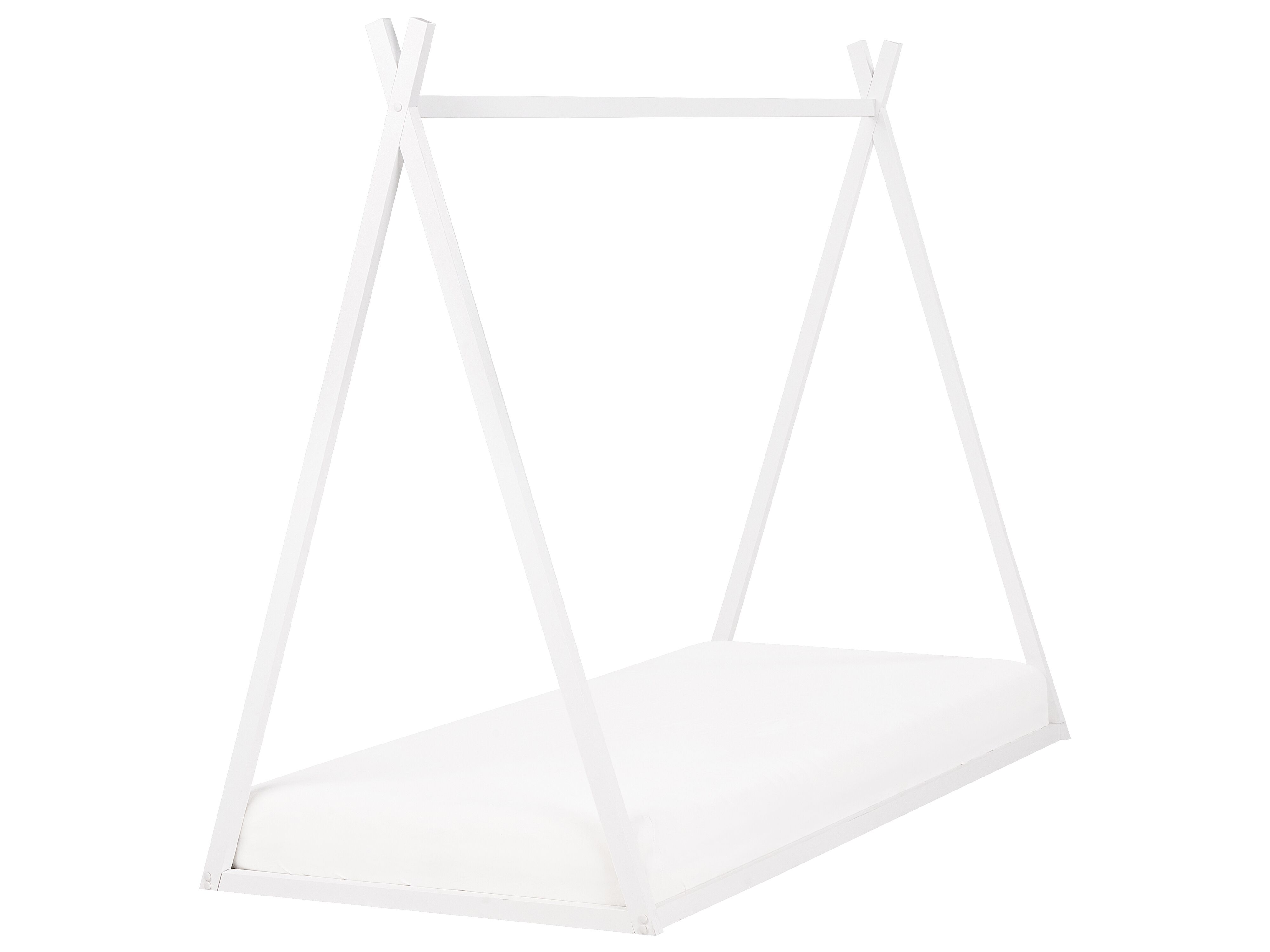 Kids Bed Teepee Pine Wood SAURAT 90 x 200 cm (EU Single) White