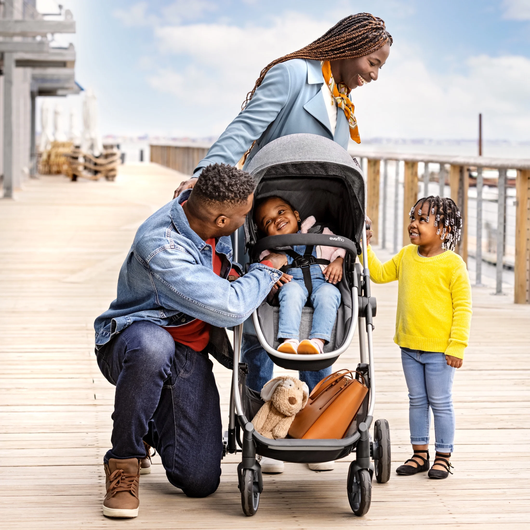 Evenflo Omni Plus Modular Travel System with LiteMax Sport Infant Car Seat, Mylar Gray, Unisex - Image 88