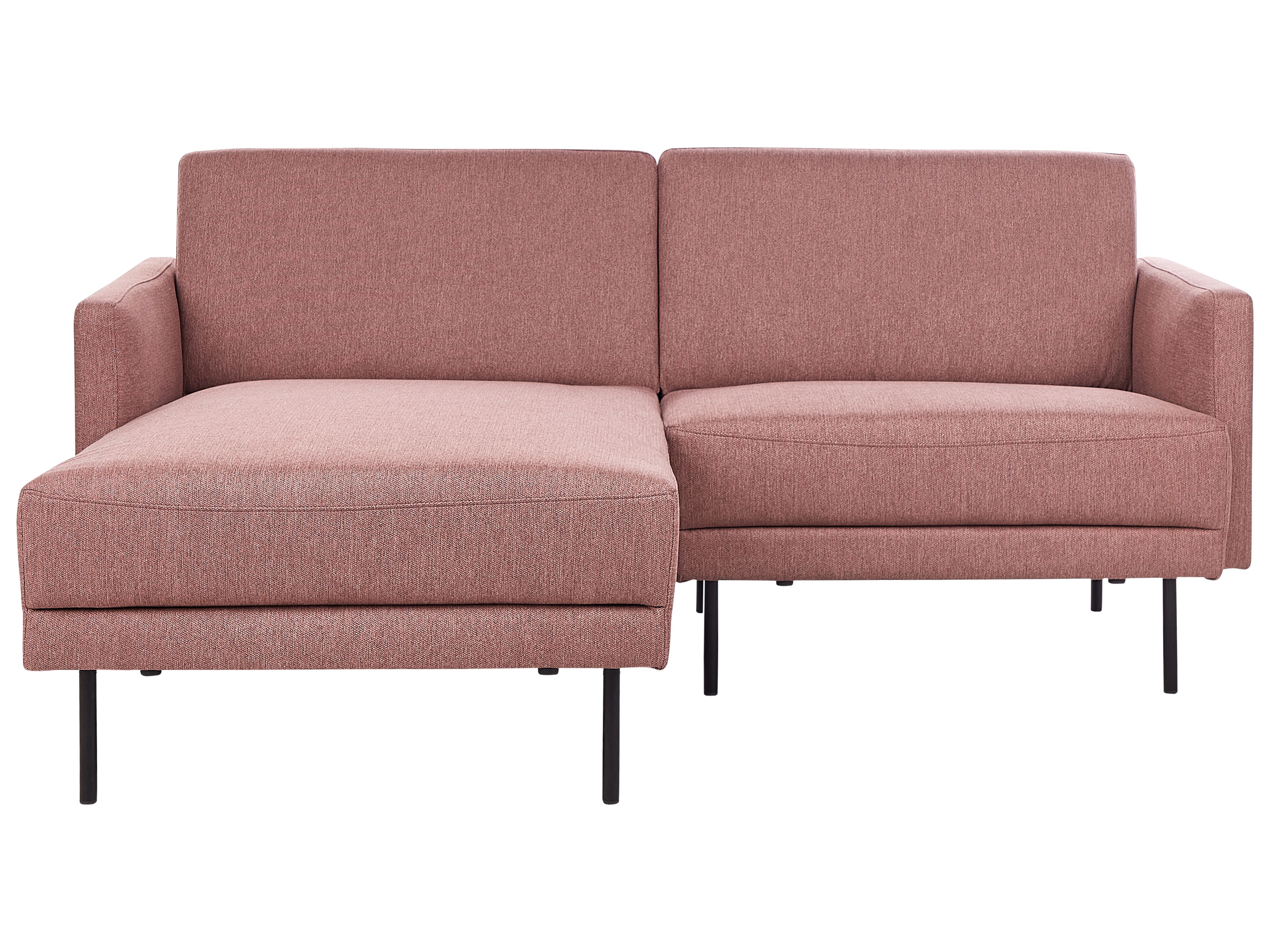 Corner Sofa 2 Seater BREDA Fabric Pink Right Hand