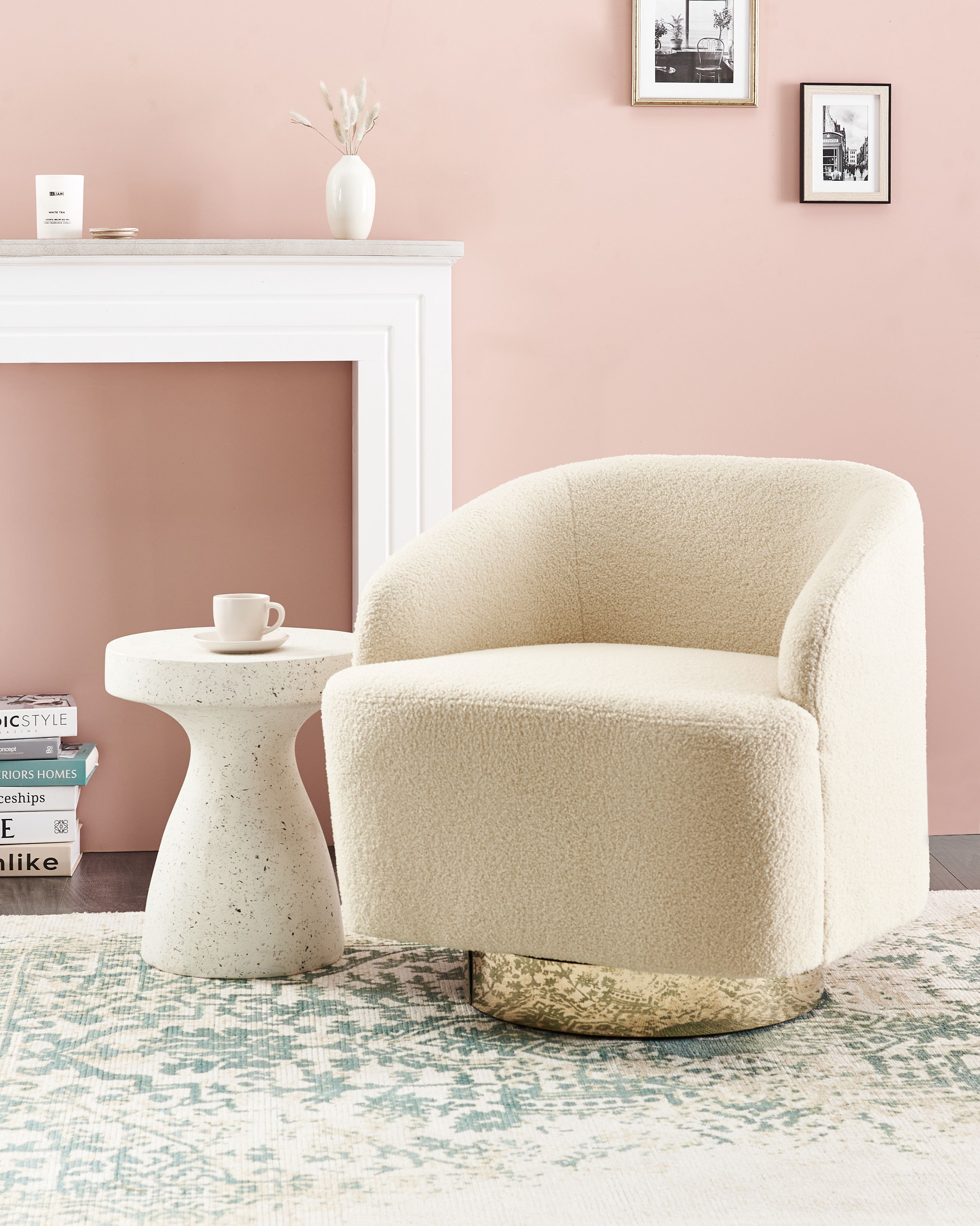 Armchair LAVIK Boucle Beige