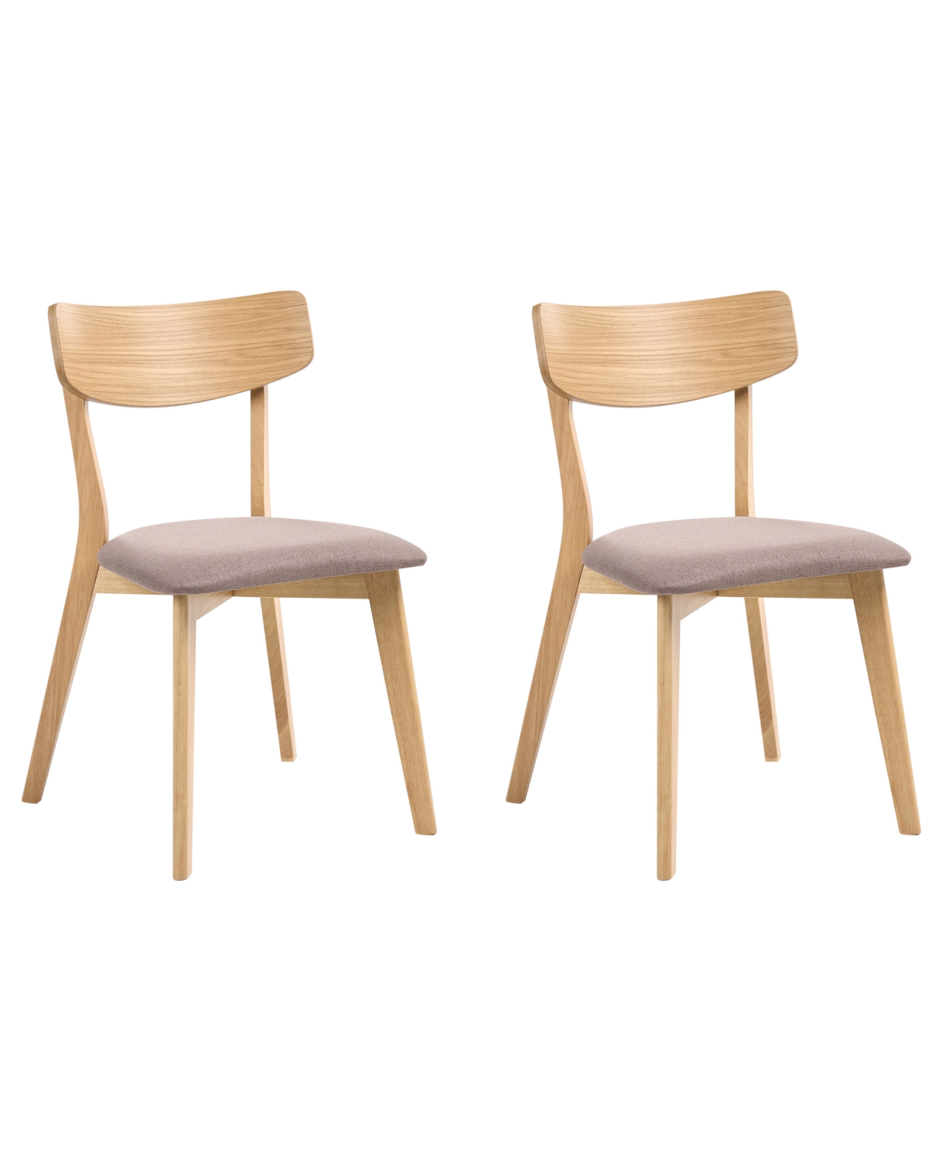 Set of 2 Dining Chairs HOPE Wood Light Brown/ Brown