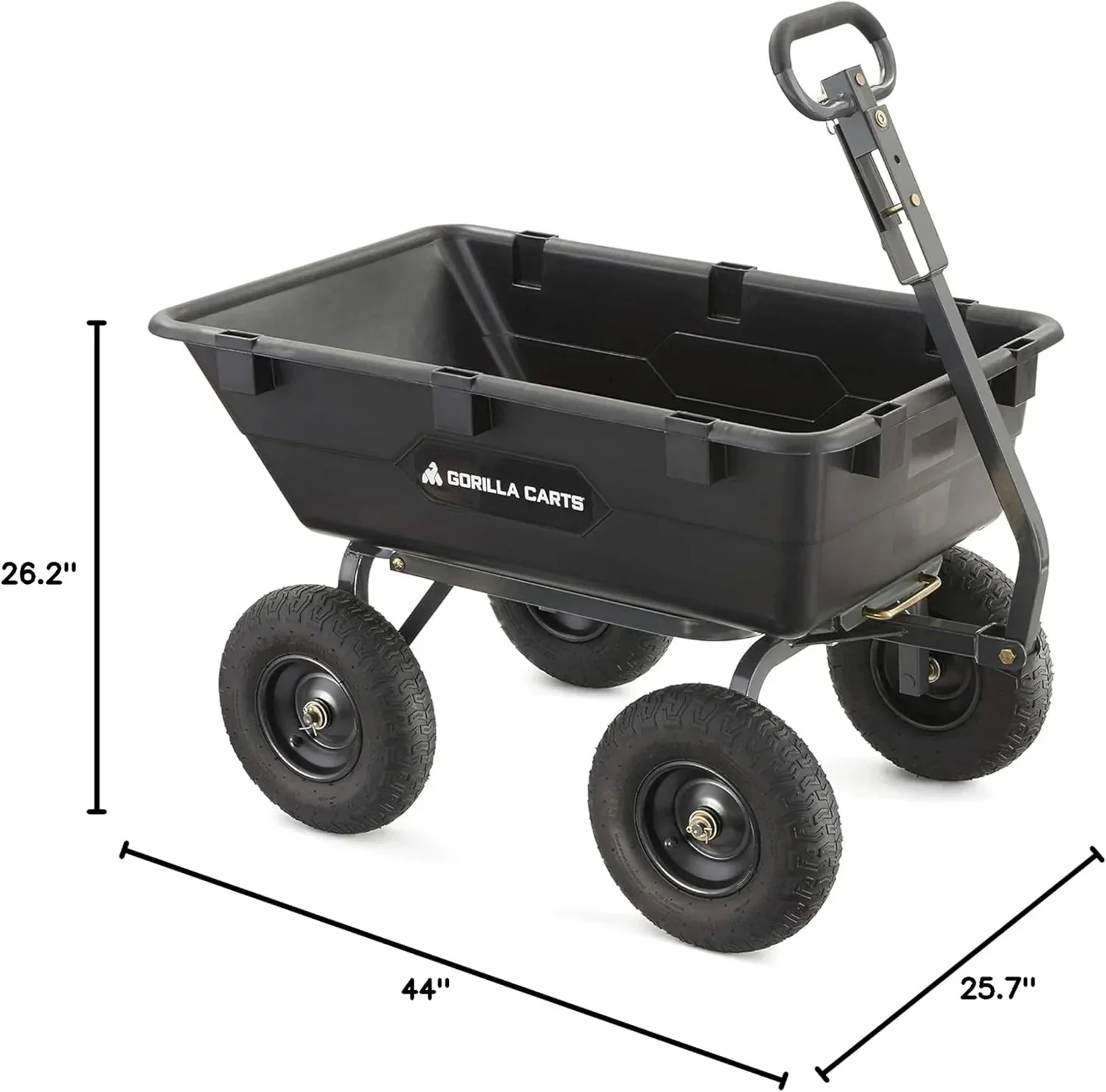 Gorilla Carts Utility Dump Wagon 6 Cubic Feet 1200 lb Capacity Black - GOR6PS - Image 8 Gorilla Carts Utility Dump Wagon 6 Cubic Feet 1200 lb Capacity Black - GOR6PS - Image 8