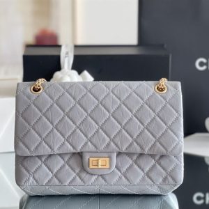 Chanel Classic Medium Blue Lambskin Rainbow Hardware – CB0311:1High-quality replica