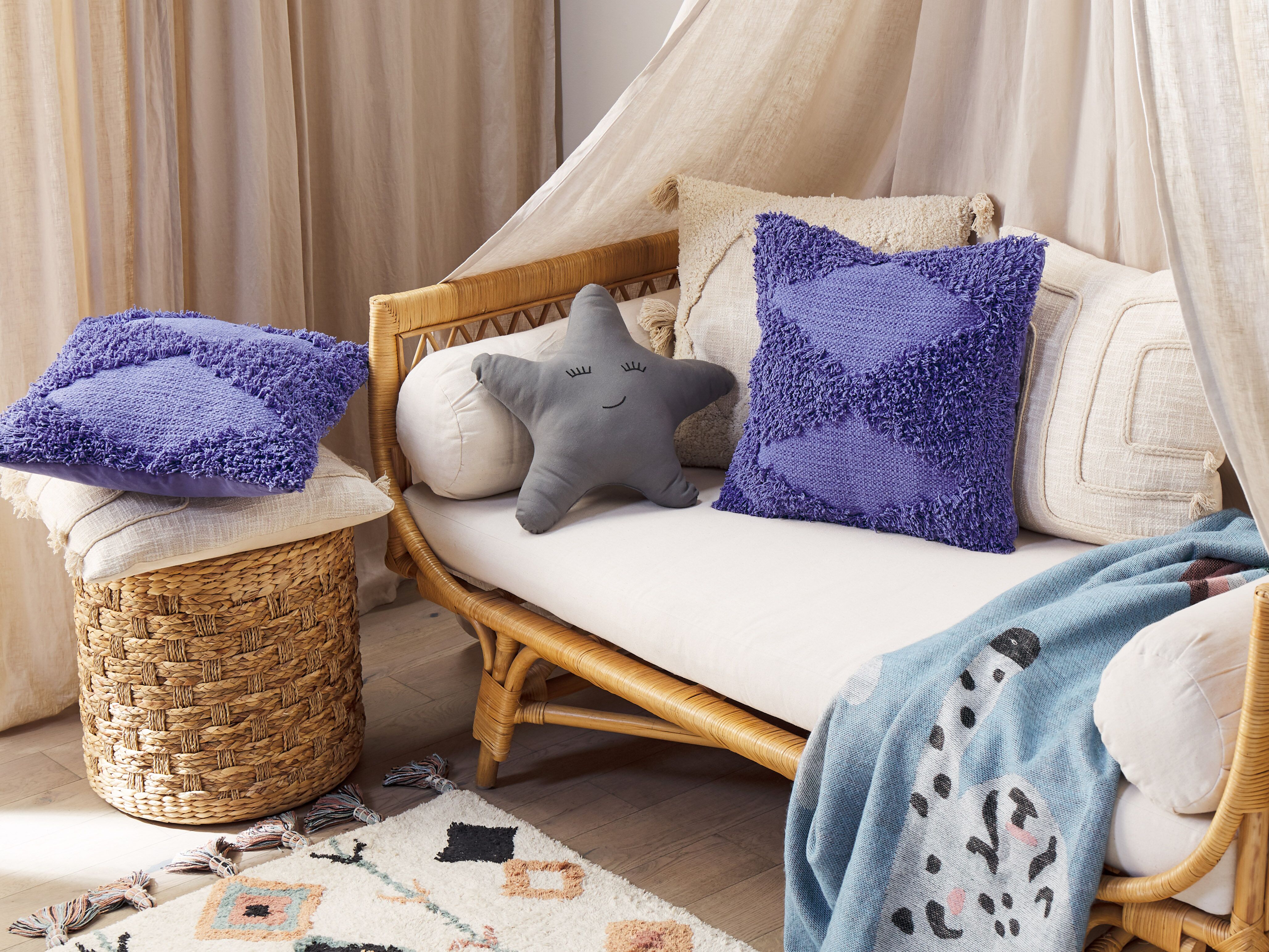 Throw Cushion RHOEO Cotton 45 x 45 cm Violet