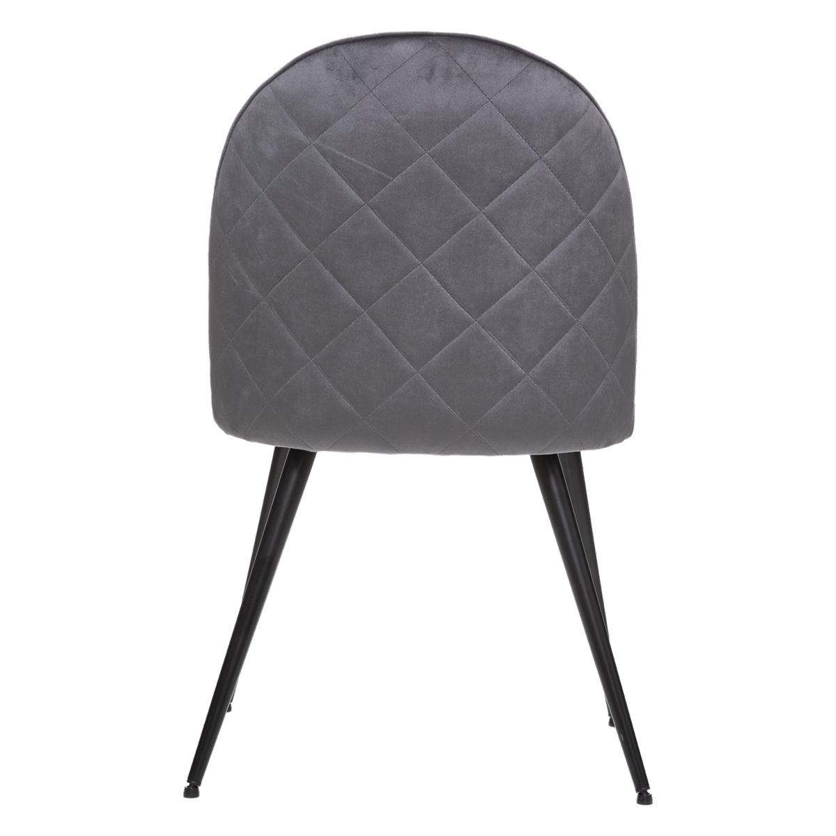 Chair "Slano", velvet Mouse grey, black metal legs