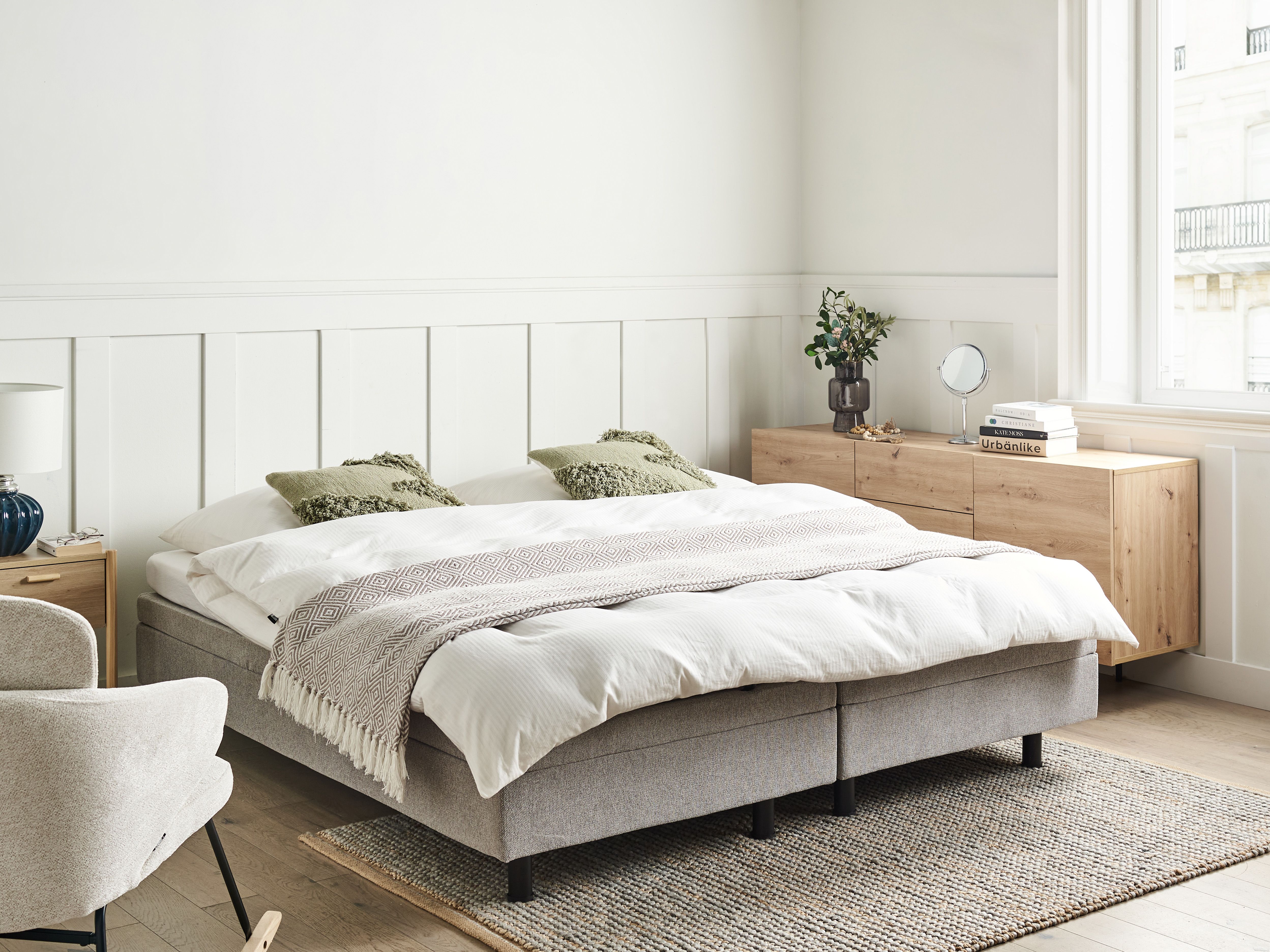 Adjustable Bed without Headboard Fabric DUKE 180 x 200 cm (EU Super King) Light Grey