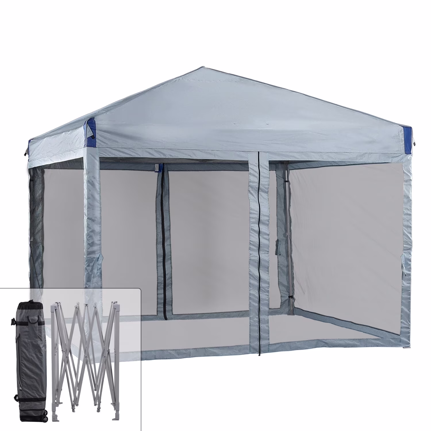 Aoodor 12'x12' Pop Up Canopy with Removable Mesh Sidewalls, Outdoor Portable Instant Shelter Tent-Black - Image 5