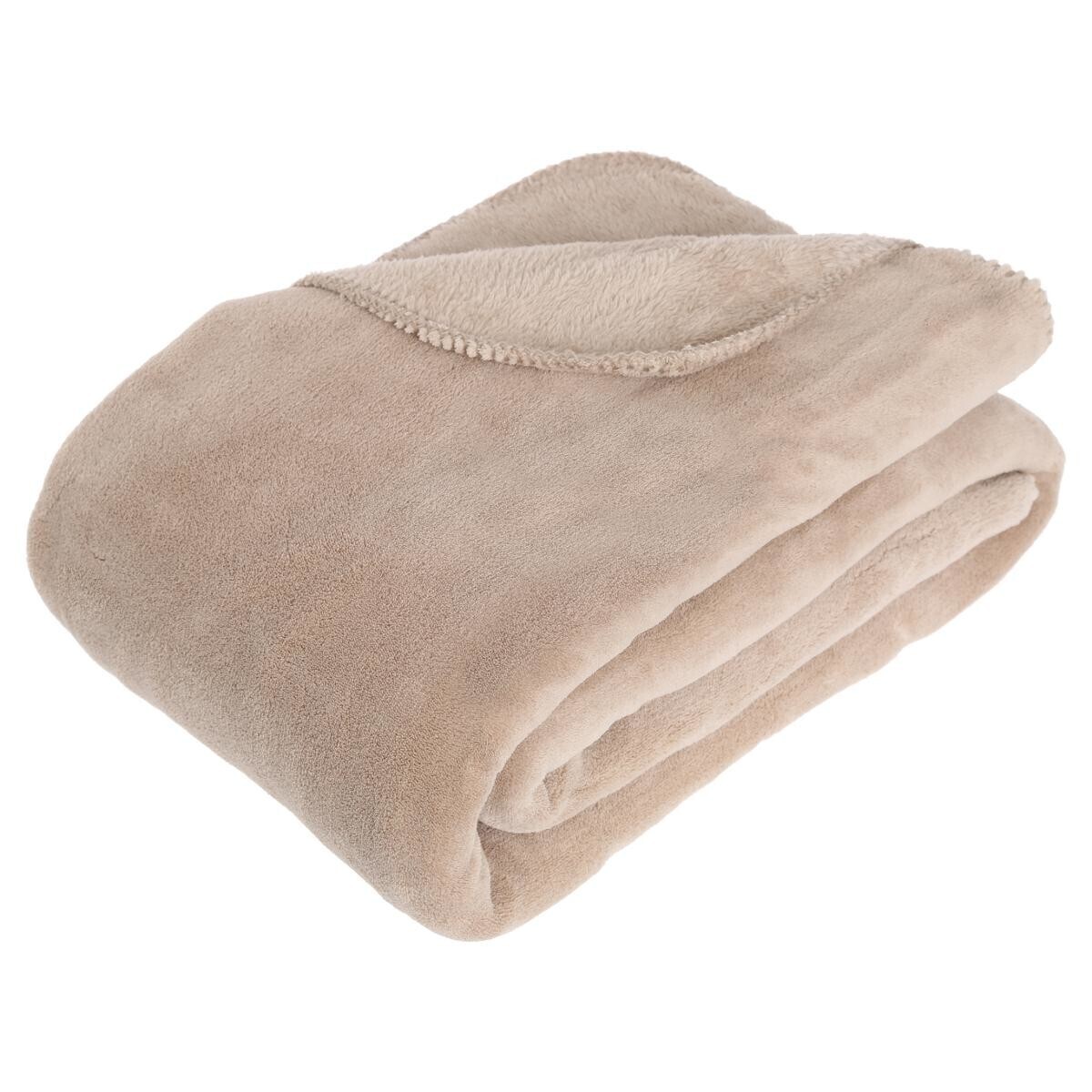 Microfibre plaid Beige, 180x230 cm