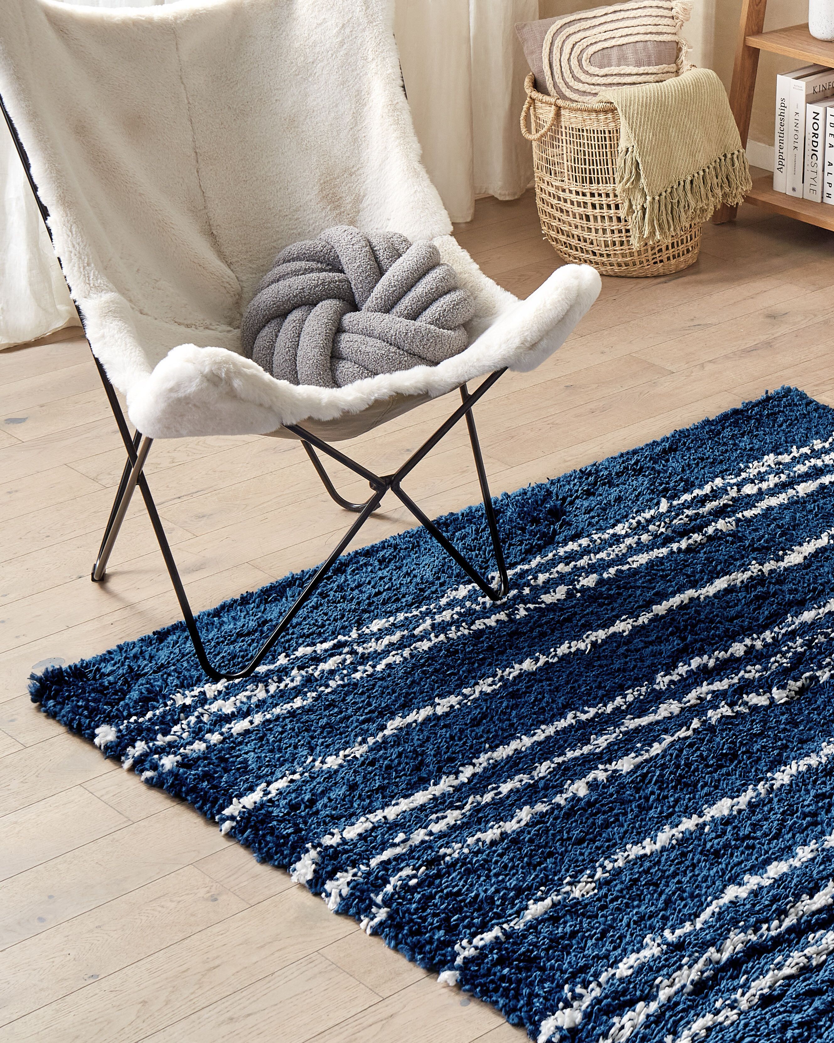Shaggy Rug TASHIR Blue 160 x 230 cm