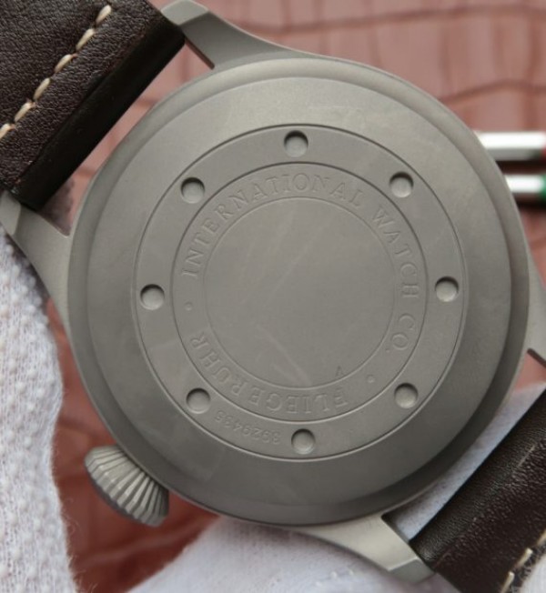 Replica IWC Big Pilot Custom Made Sandblasted Case Blue Dial Leather Strap - Top club