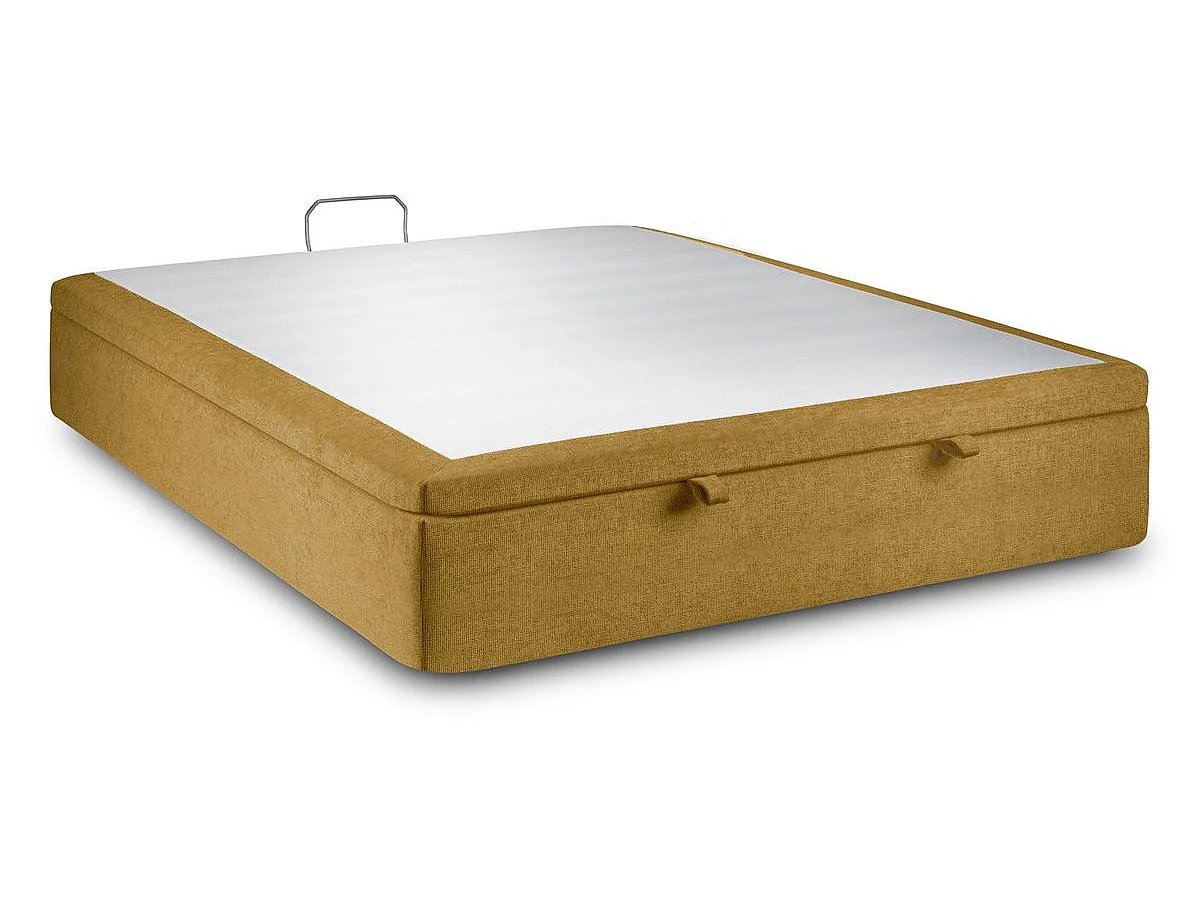 Sommier Coffre Tissu Jaune 140x200 H39cm