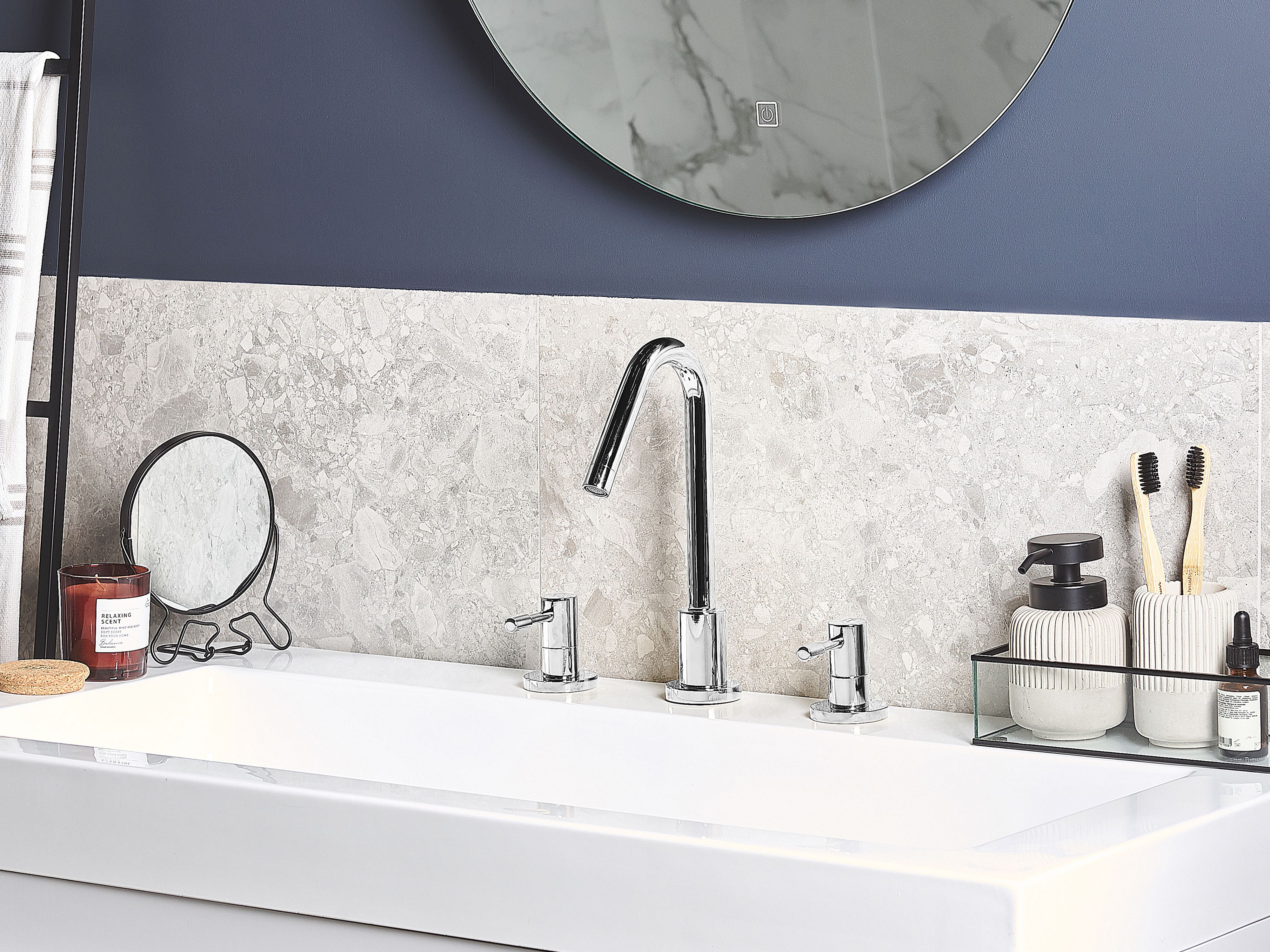 Basin Mixer Tap KALAMBO Brass Silver