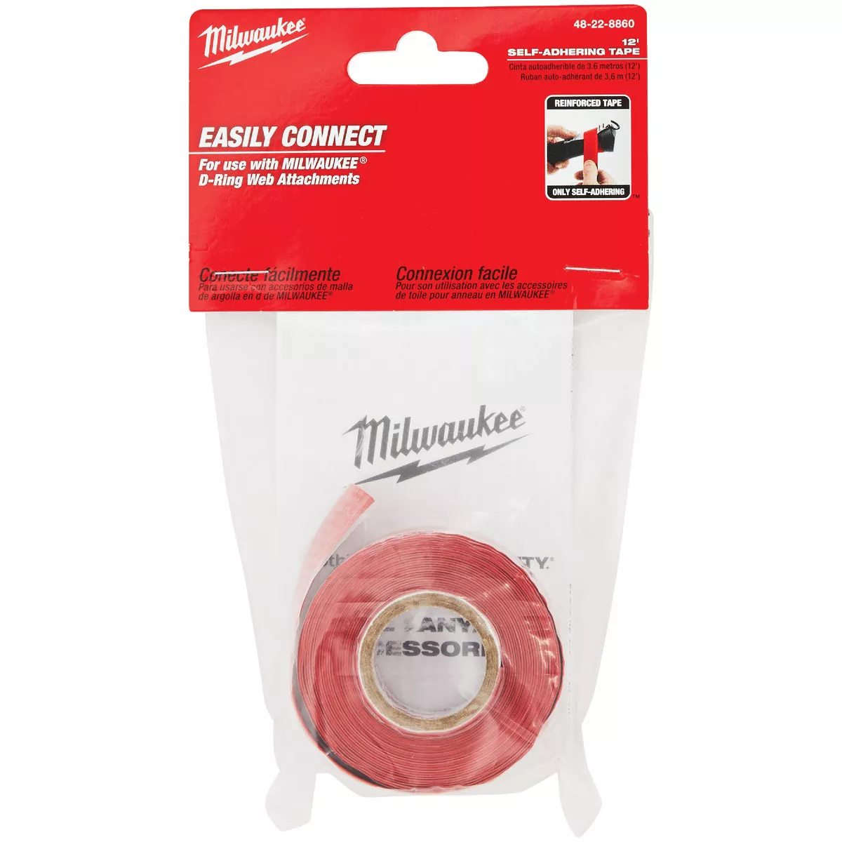 Milwaukee 2-1/2 In. W x 12 Ft. L Self-Adhering Lanyard Tape