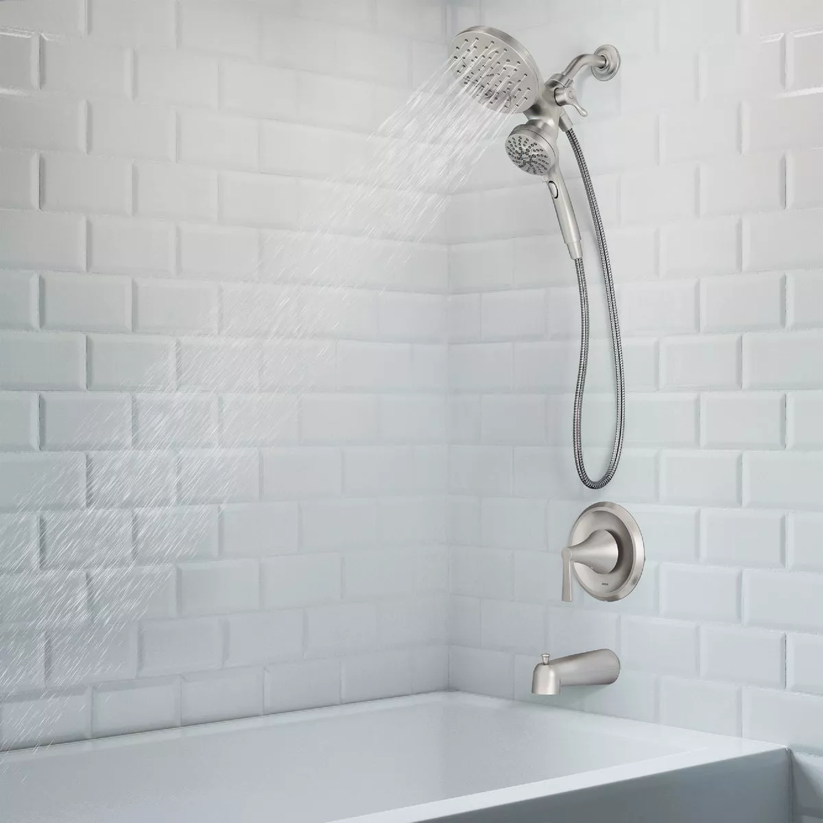 Moen Mikah Spot Resist Brushed Nickel 1-Handle Tub & Shower Faucet