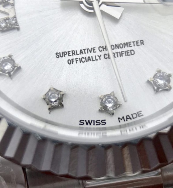 Replica Rolex DateJust 28mm Fluted Bezel White Dial Diamonds Rome Markers Bracelet A2236 - Top club